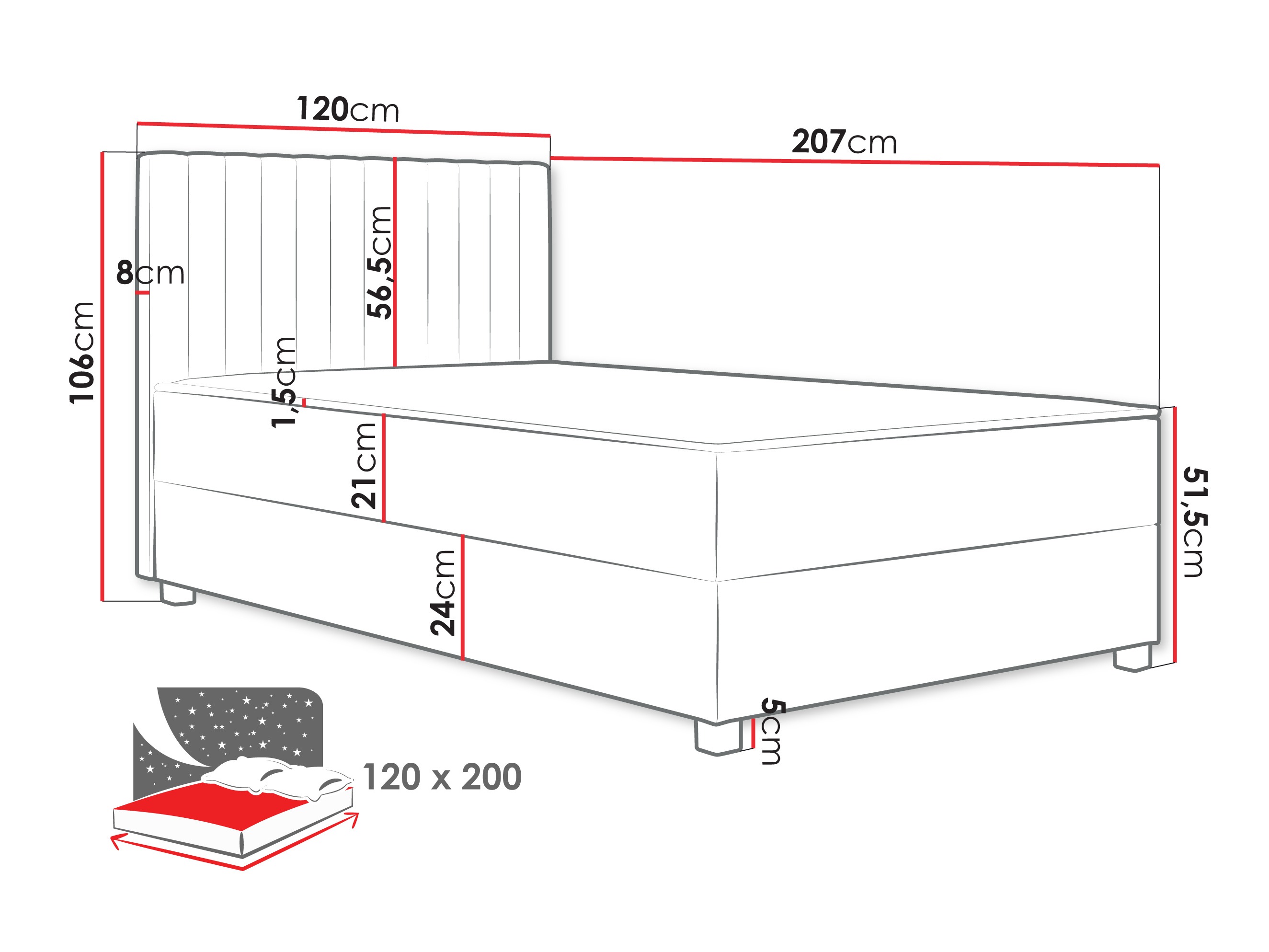 Boxspringbett Soral (Manila 02)