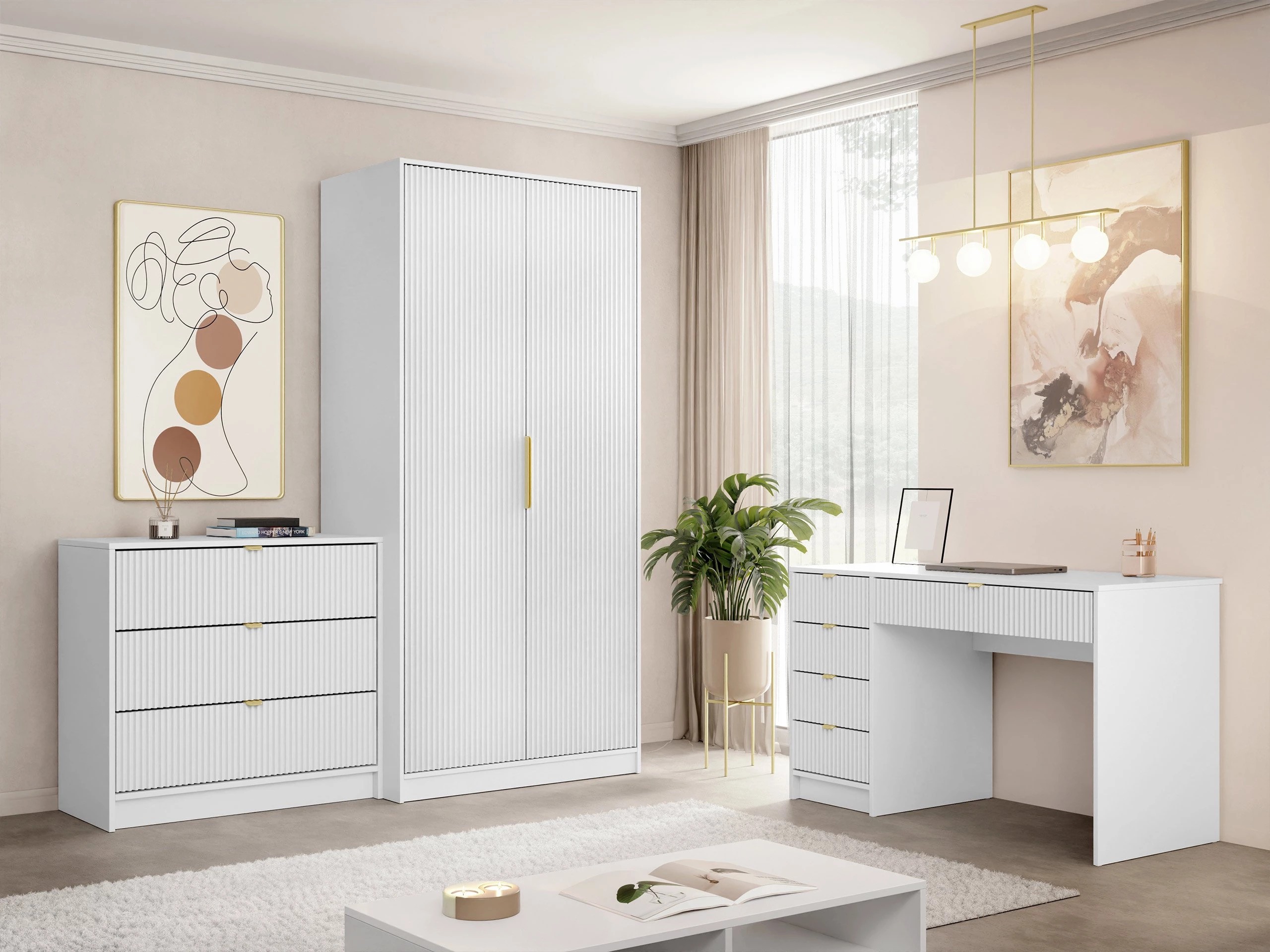 Kleiderschrank Comfivo Larmire 122 (Weiss)