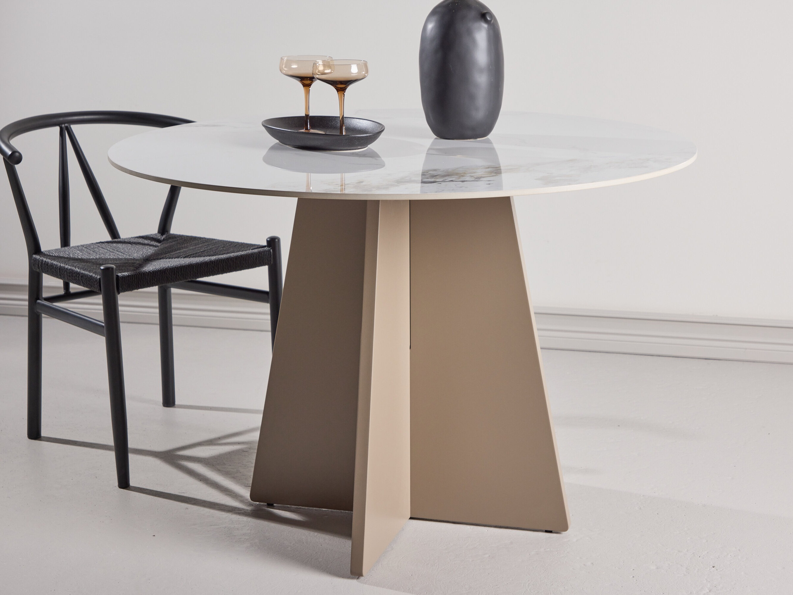 Tisch Dallas 4451 (Weisser Marmor + Beige)