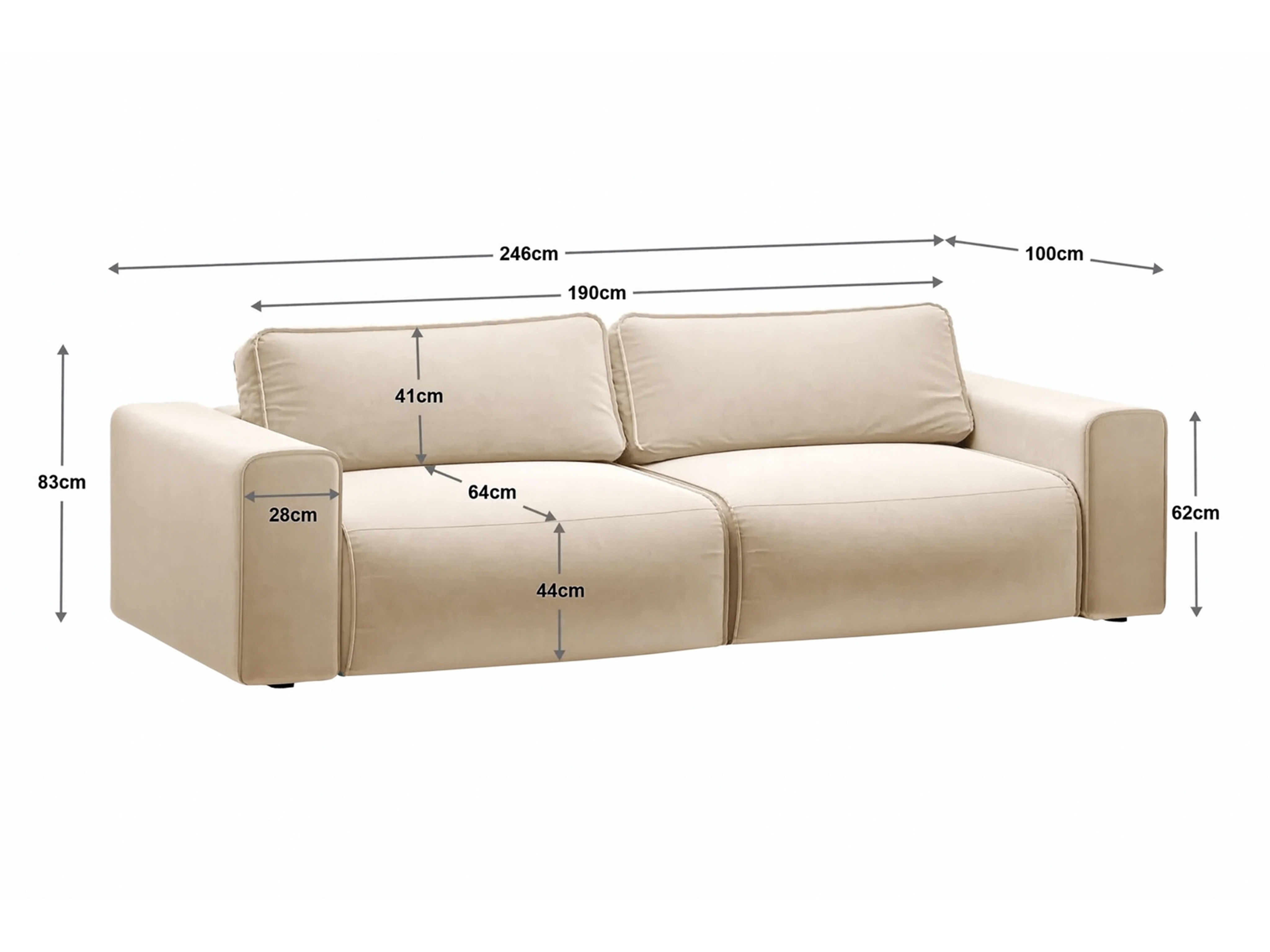 Schlafsofa Beckley 204 (Paris Steel)