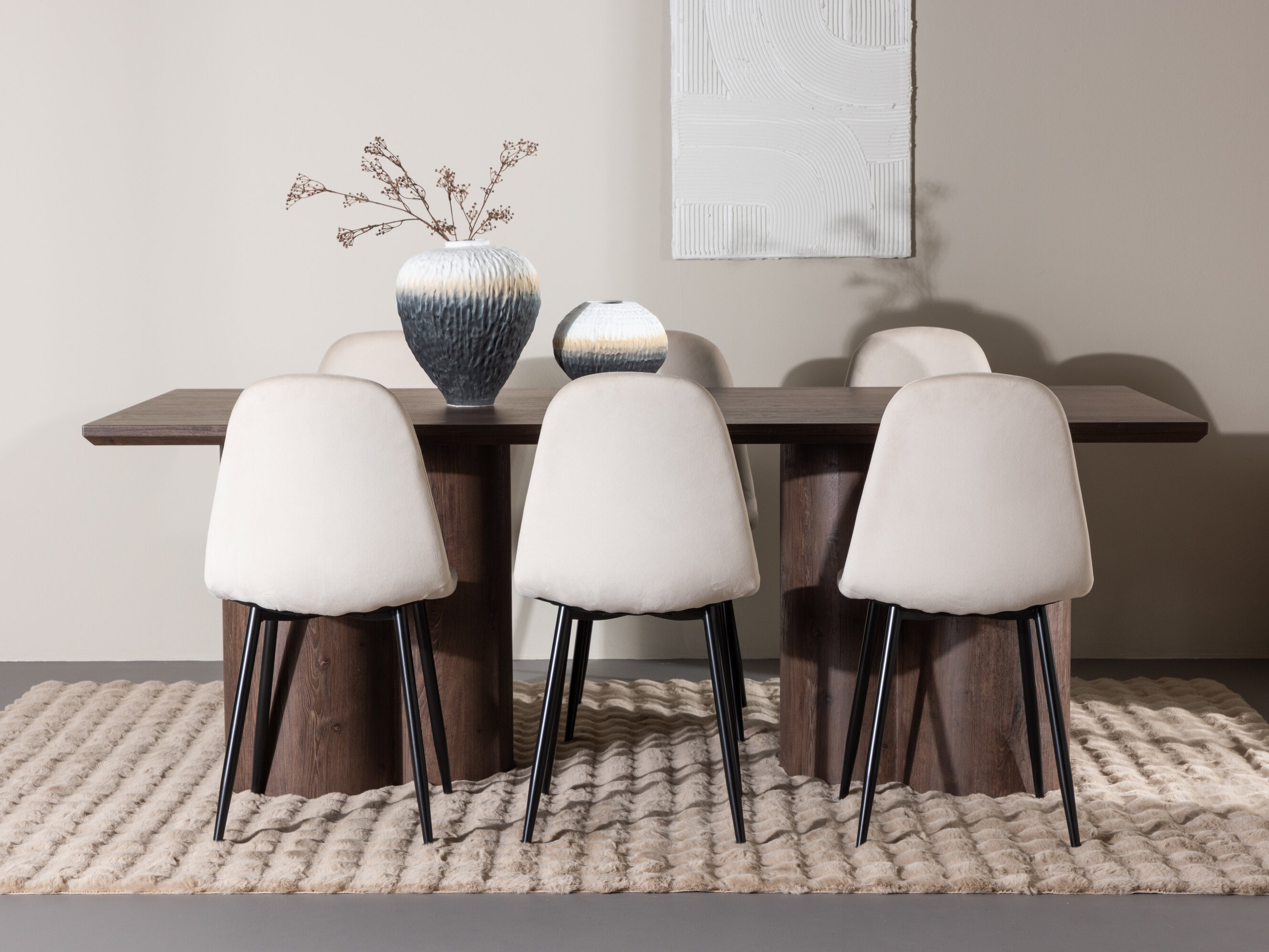 Essgruppe Dallas 4959 (Beige + Schwarz)
