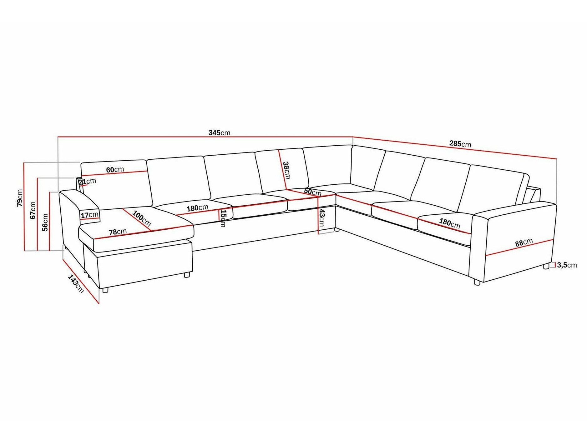 Ecksofa Scandinavian Choice Remavio 125 (Grau)