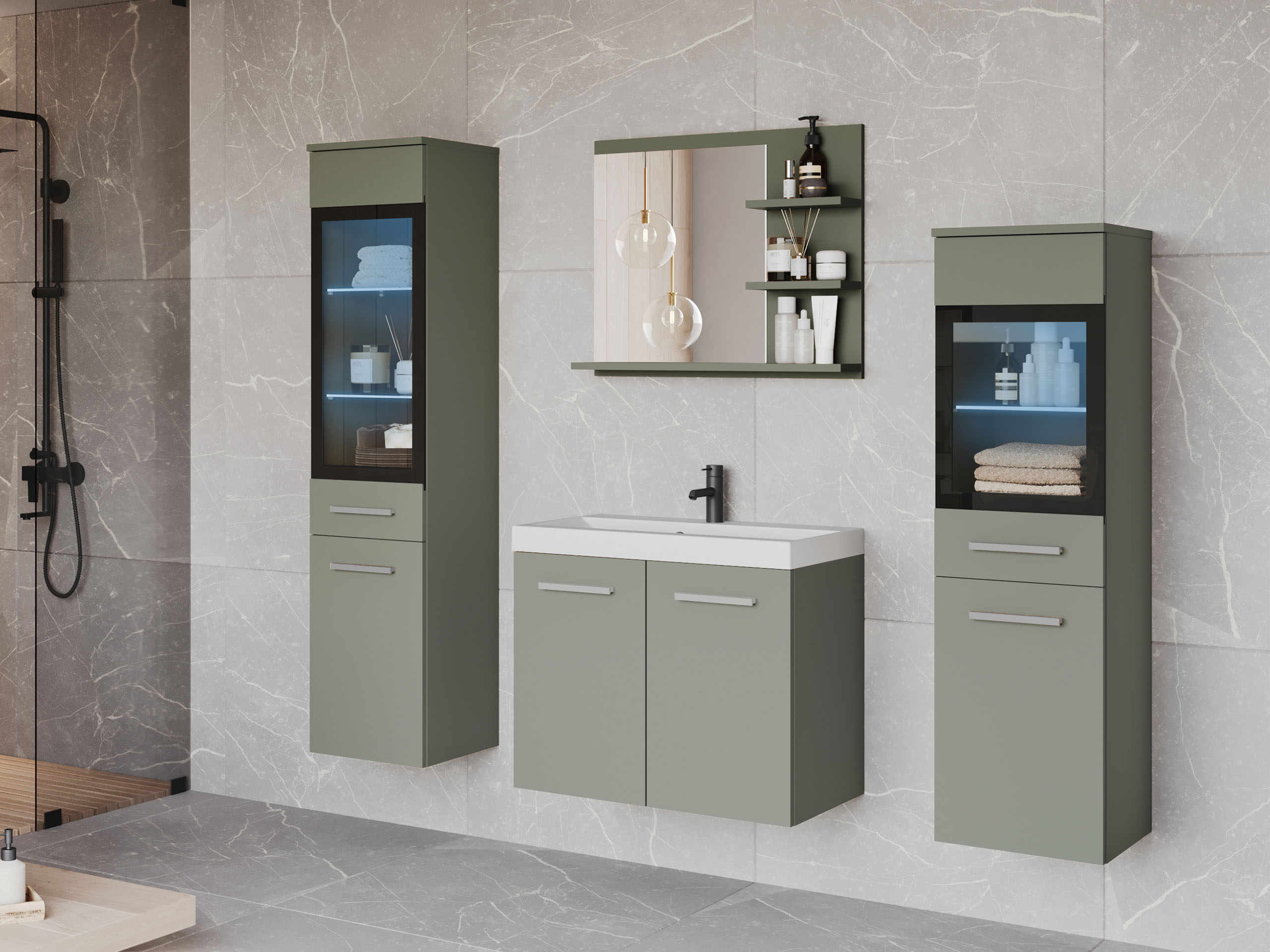 Badezimmer-Set Sarasota 141 (Staubiges Grün)