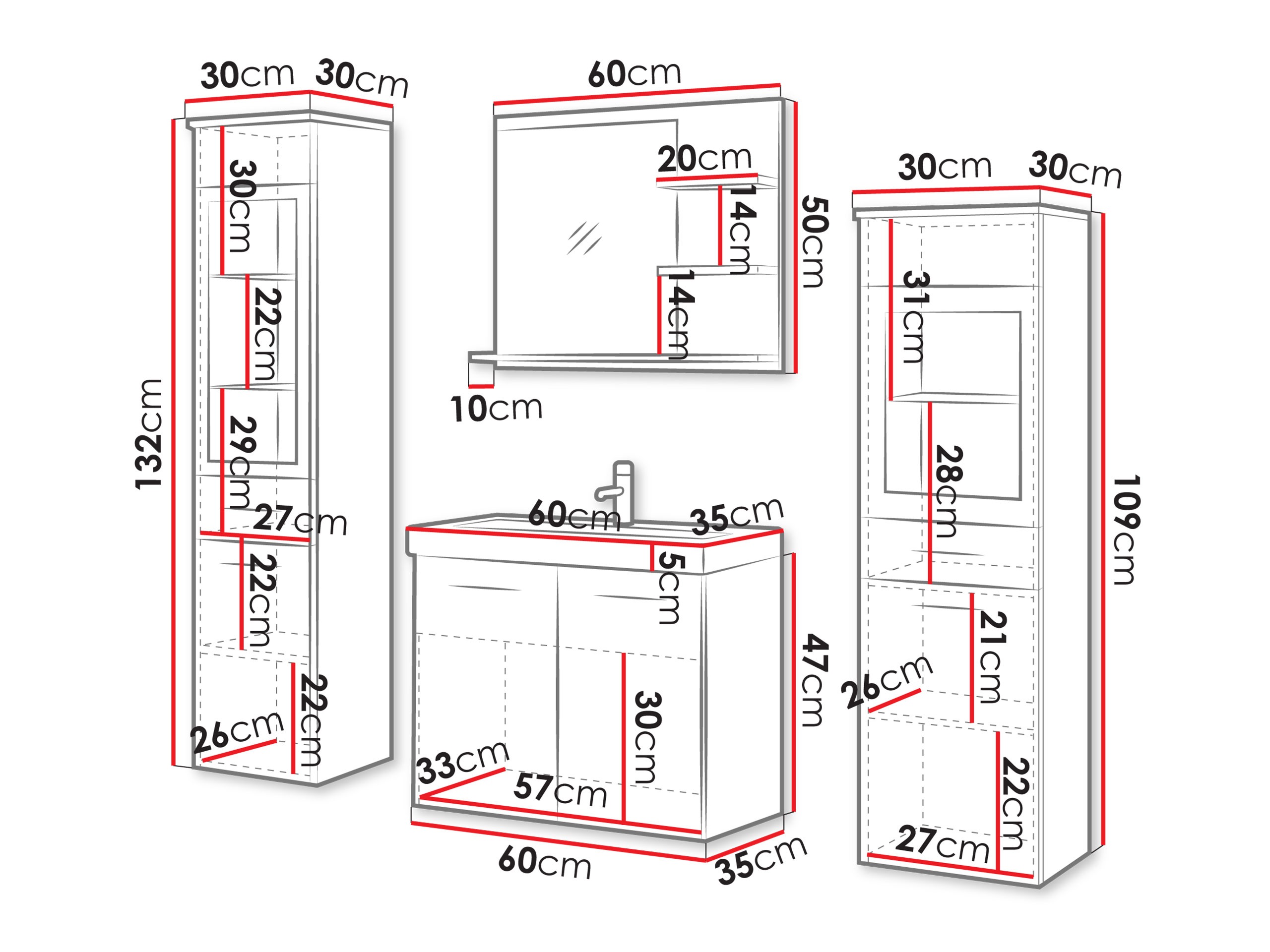 Badezimmer-Set Sarasota 141 (Staubiges Grün)