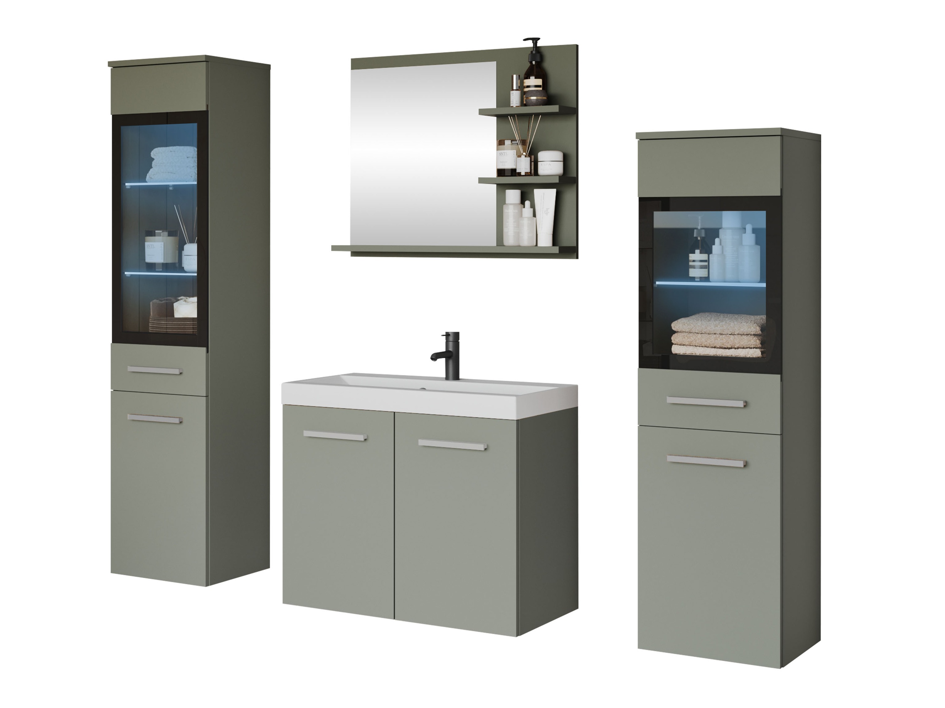 Badezimmer-Set Scientia IV (Staubiges Grün)