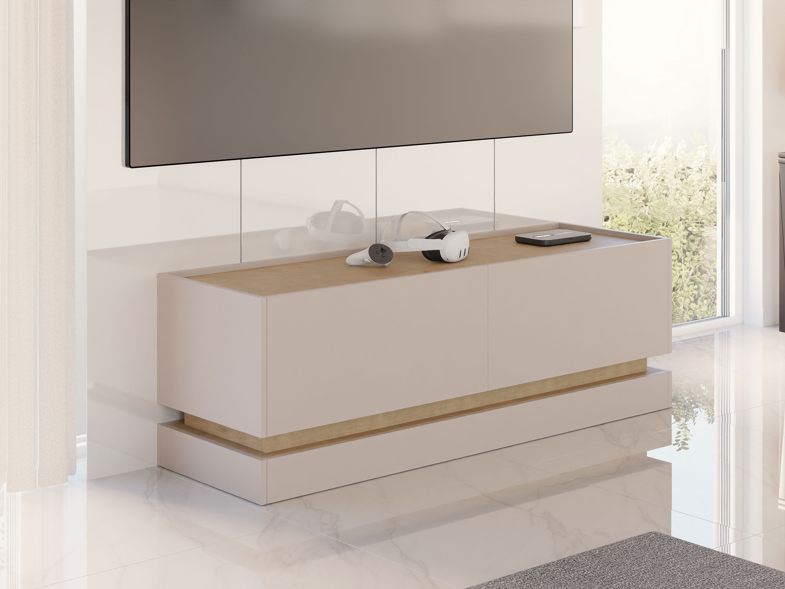TV-Möbel Comfivo Dalvenu 105 (Hellbraun + Eichenholzoptik)