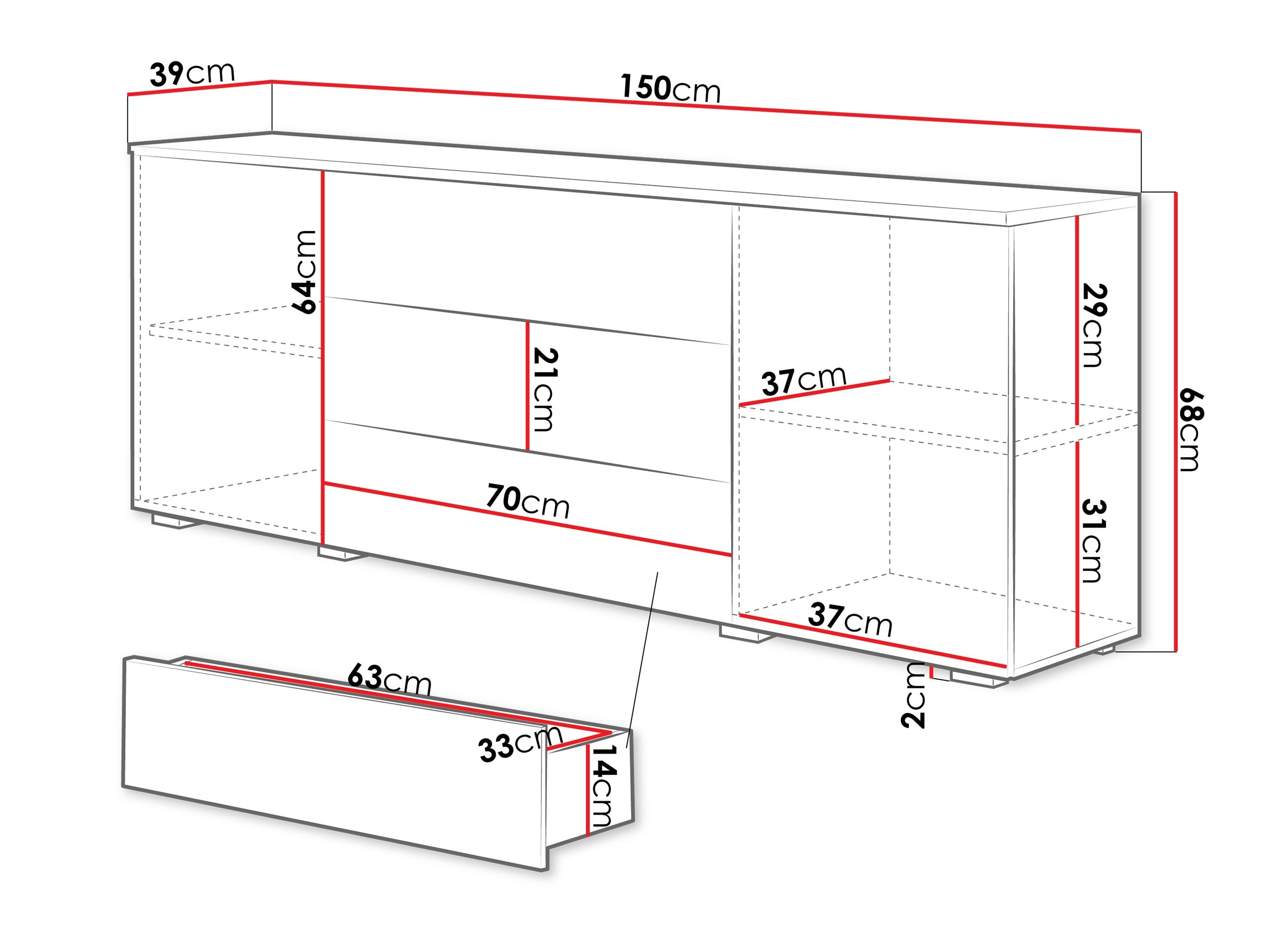 Kommoden Sarasota 129 (Kaschmir)