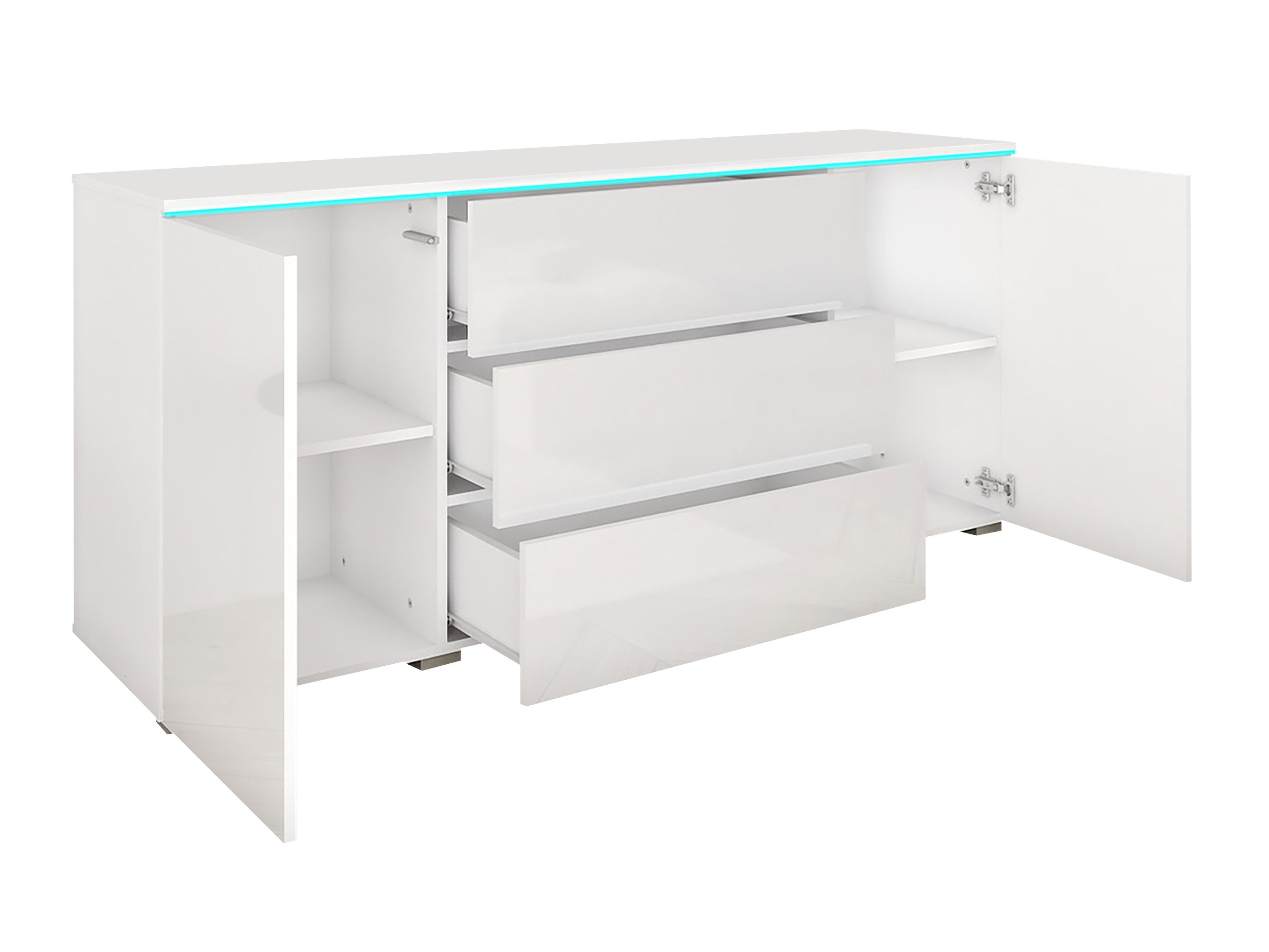 Kommoden Sarasota 142 (Grau glänzend)