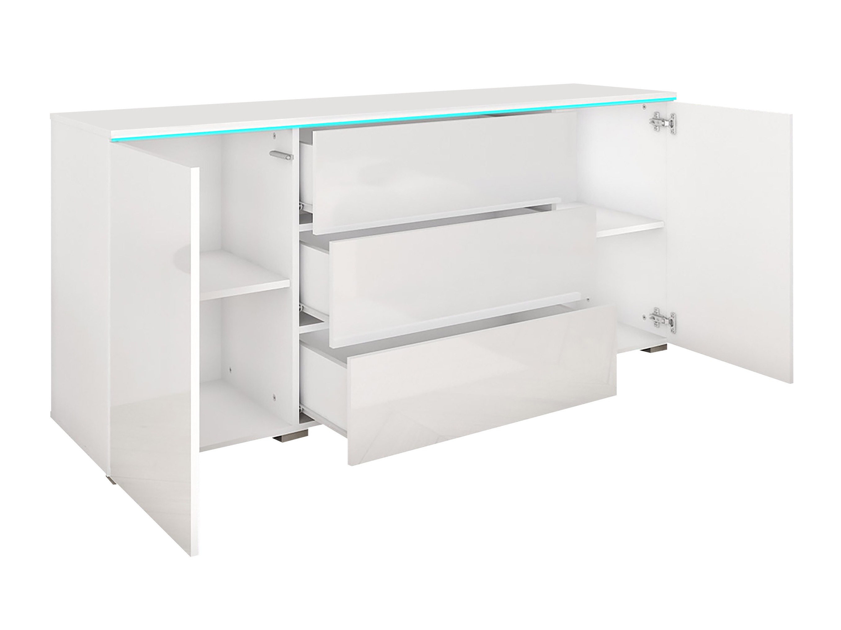 Kommoden Sarasota 142 (Grau glänzend)