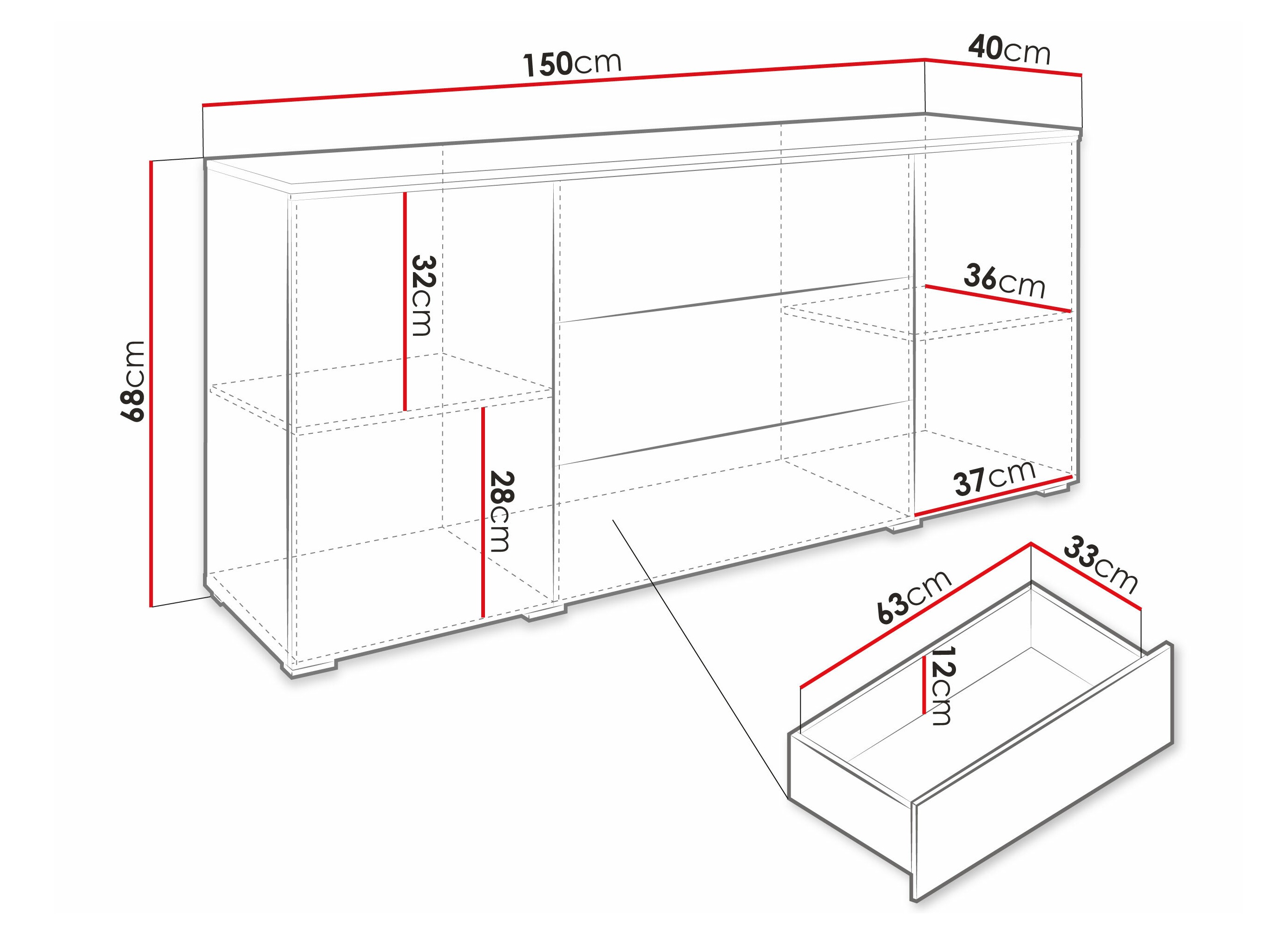 Kommoden Sarasota 142 (Grau)