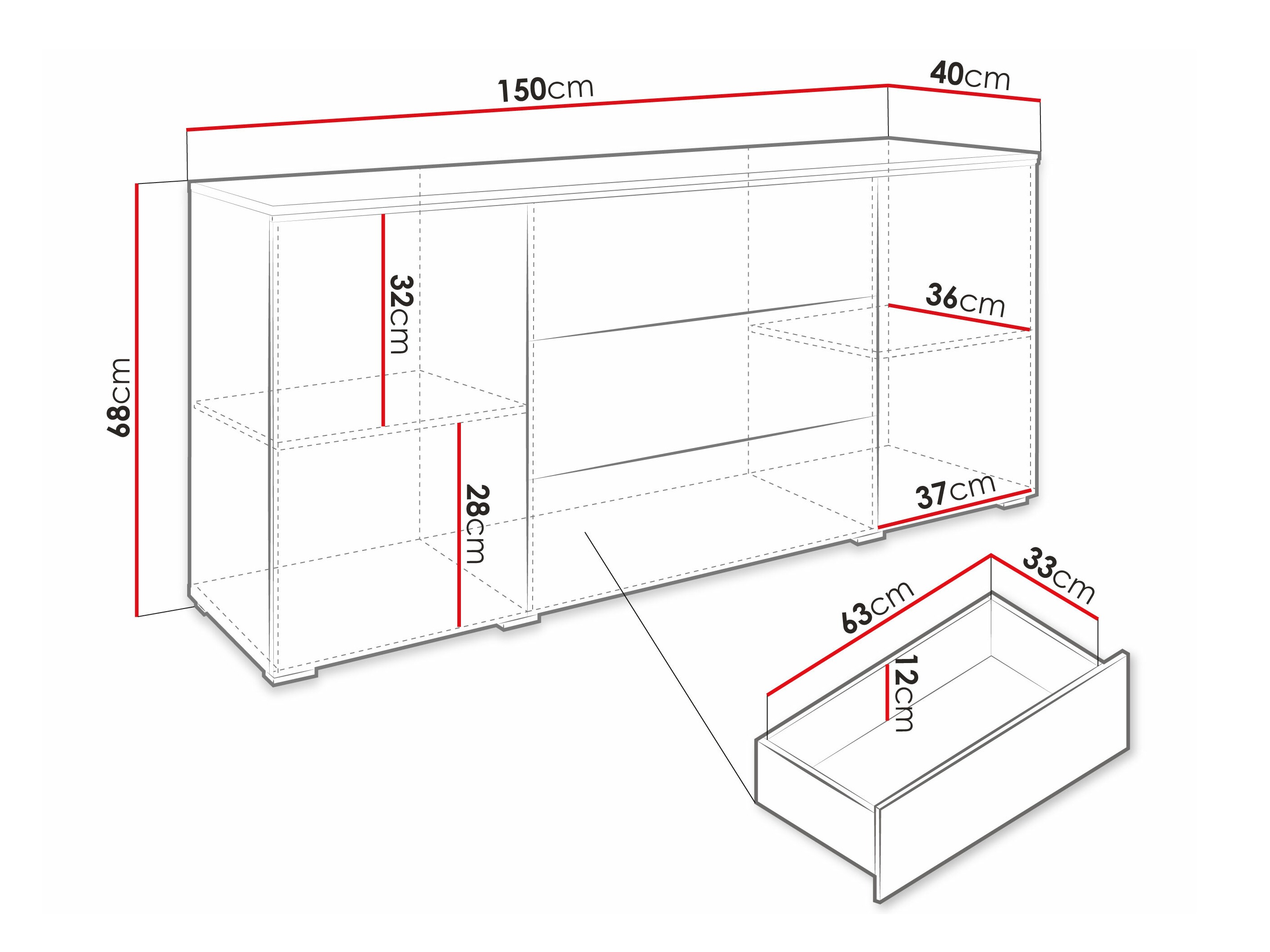 Kommoden Sarasota 142 (Wotan Eiche)