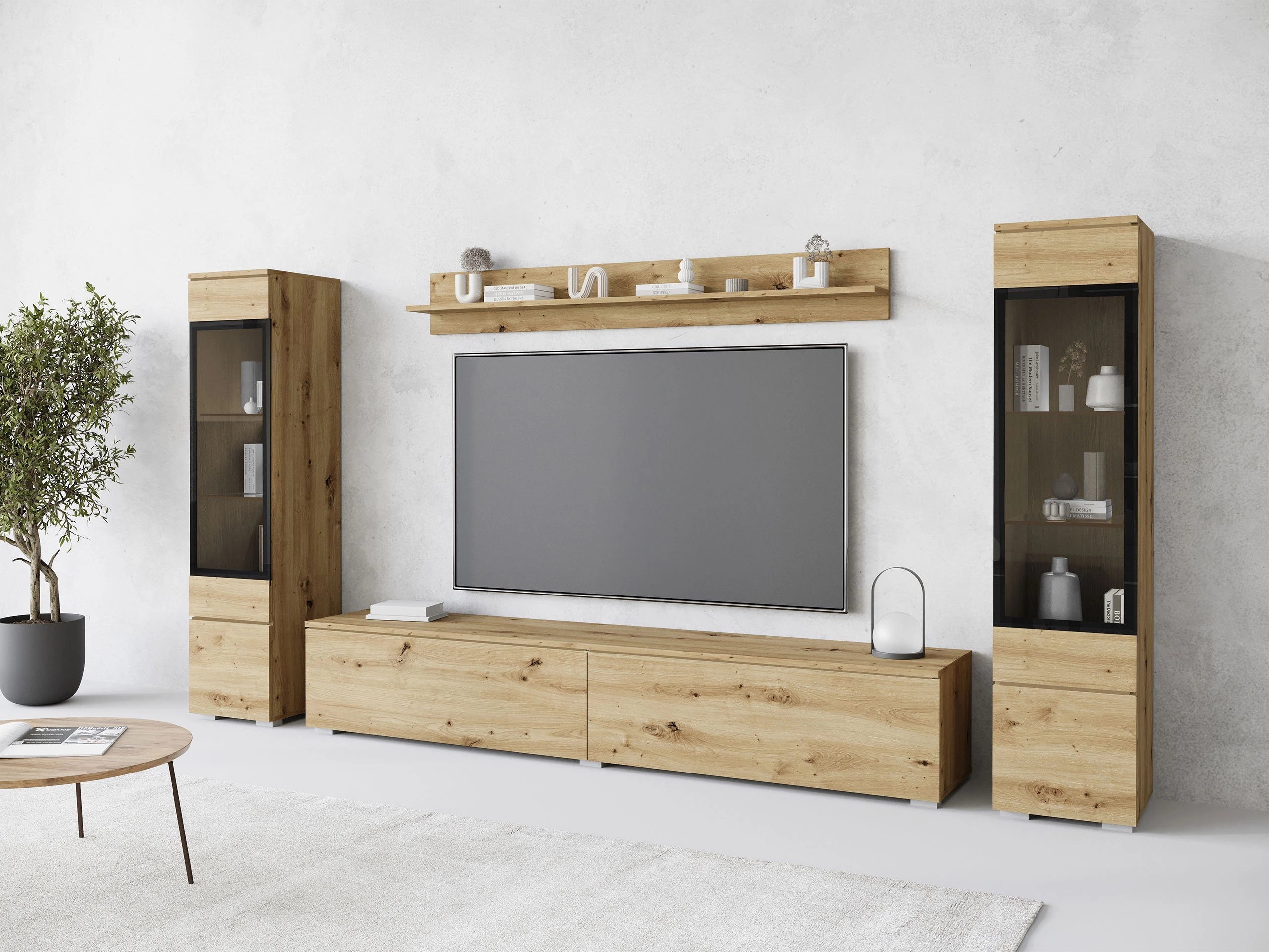 Wohnzimmer-Set Mirfivo 101 (Artisan-Eiche)