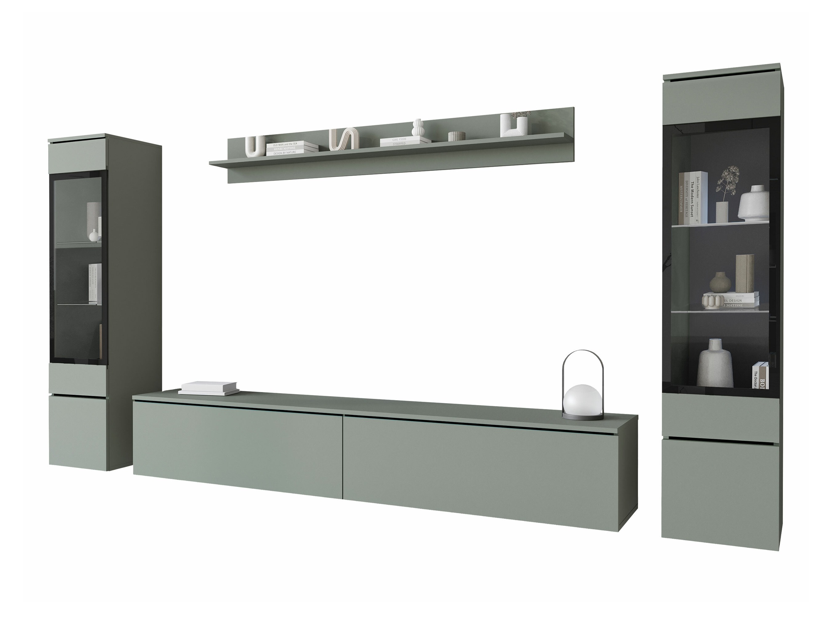 Wohnzimmer-Set Mirfivo 101 (Staubiges Grün)