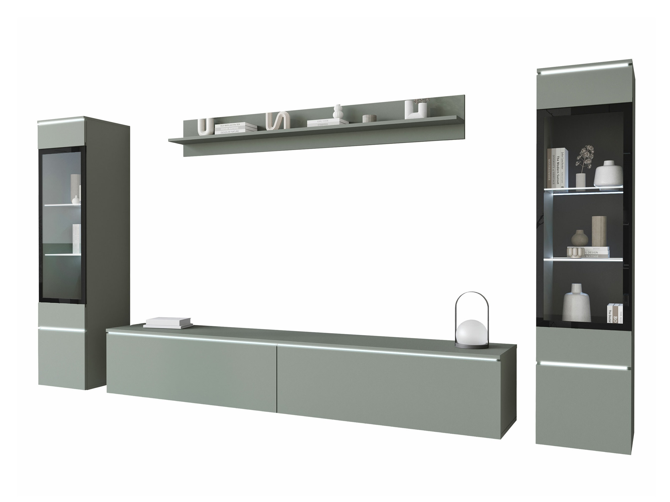 Wohnzimmer-Set Mirfivo 101 (Staubiges Grün)