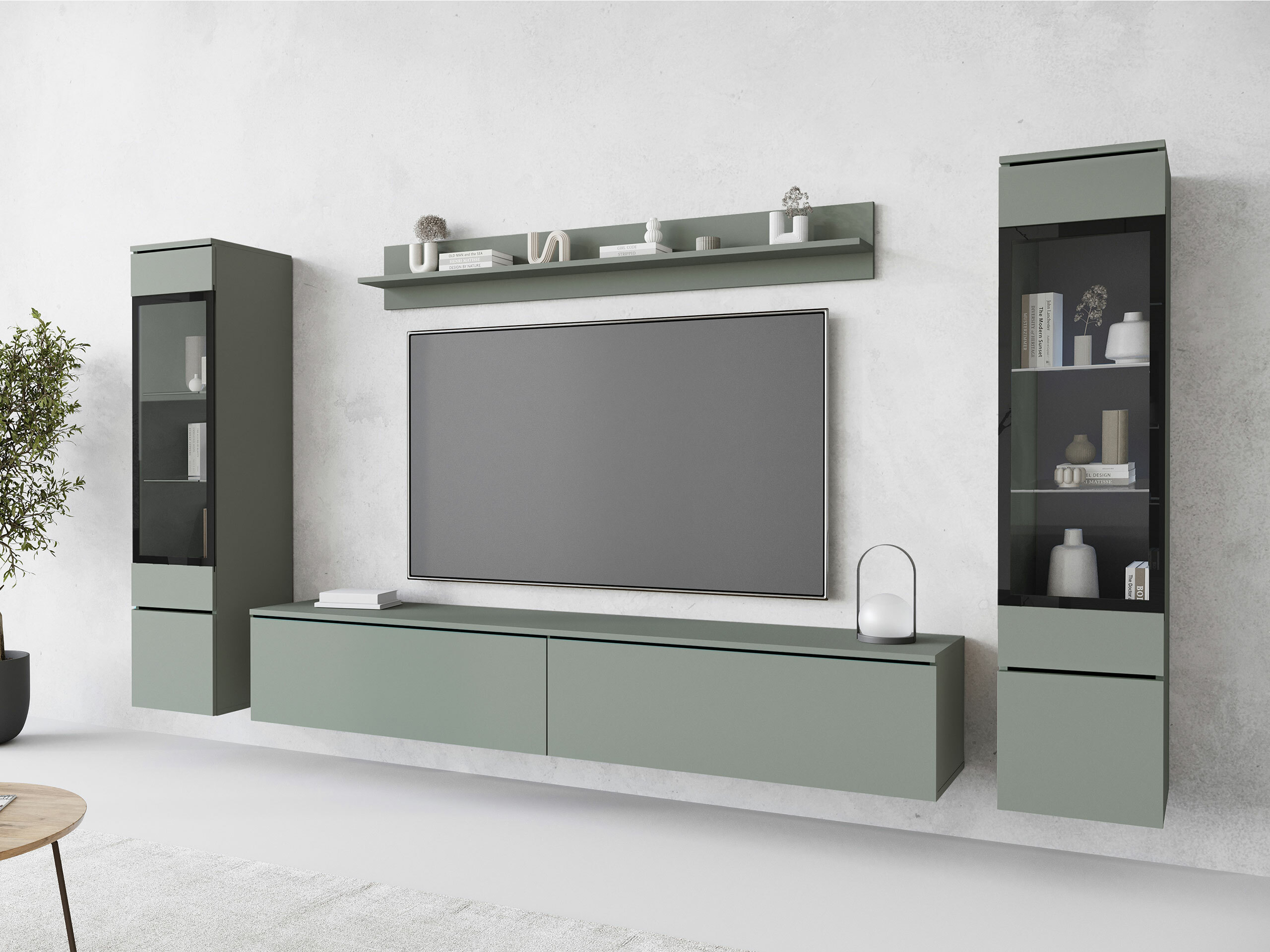 Wohnzimmer-Sets Mirfivo 101 (Staubiges Grün)