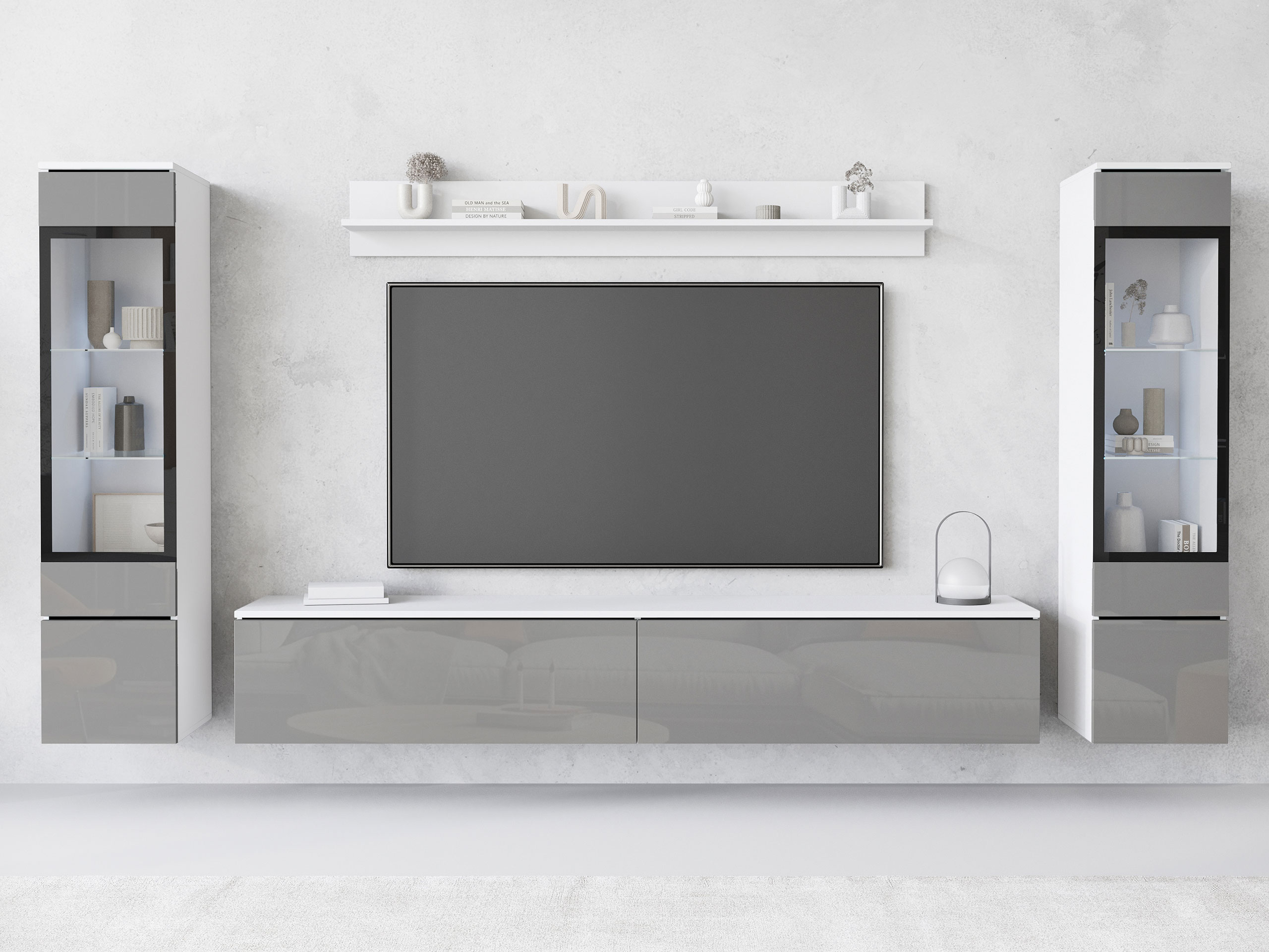 Wohnzimmer-Sets Sarasota 126 (Grau glänzend)