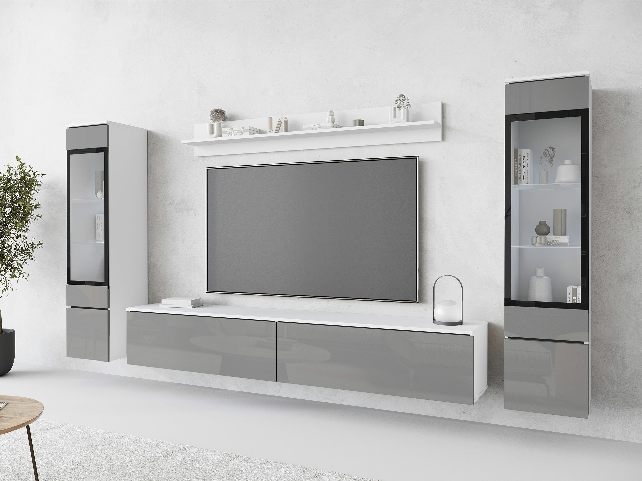 Wohnzimmer-Sets Sarasota 126 (Grau glänzend)