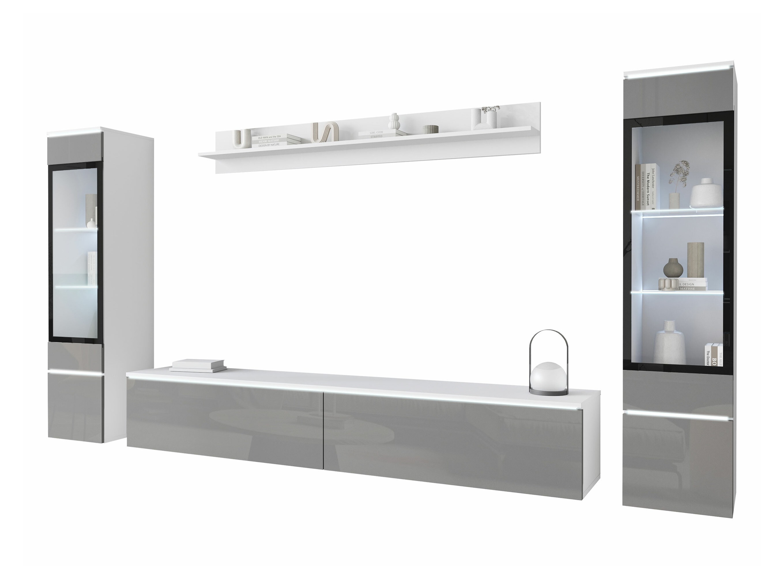 Wohnzimmer-Sets Sarasota 126 (Grau glänzend)