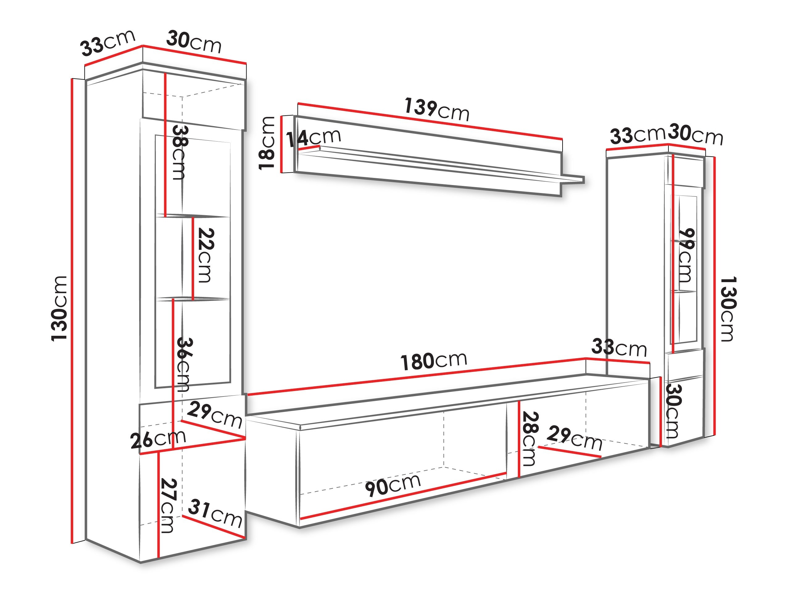 Wohnzimmer-Sets Sarasota 126 (Grau)