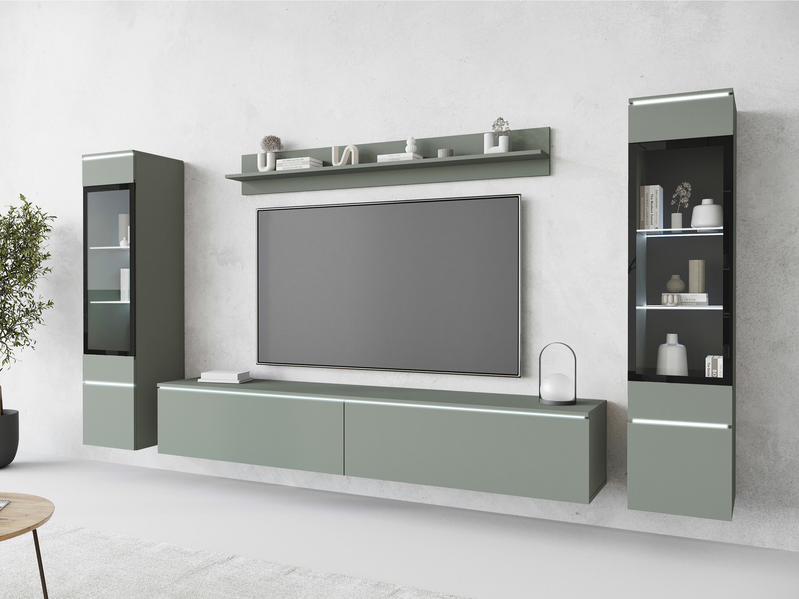 Wohnzimmer-Sets Sarasota 126 (Staubiges Grün)