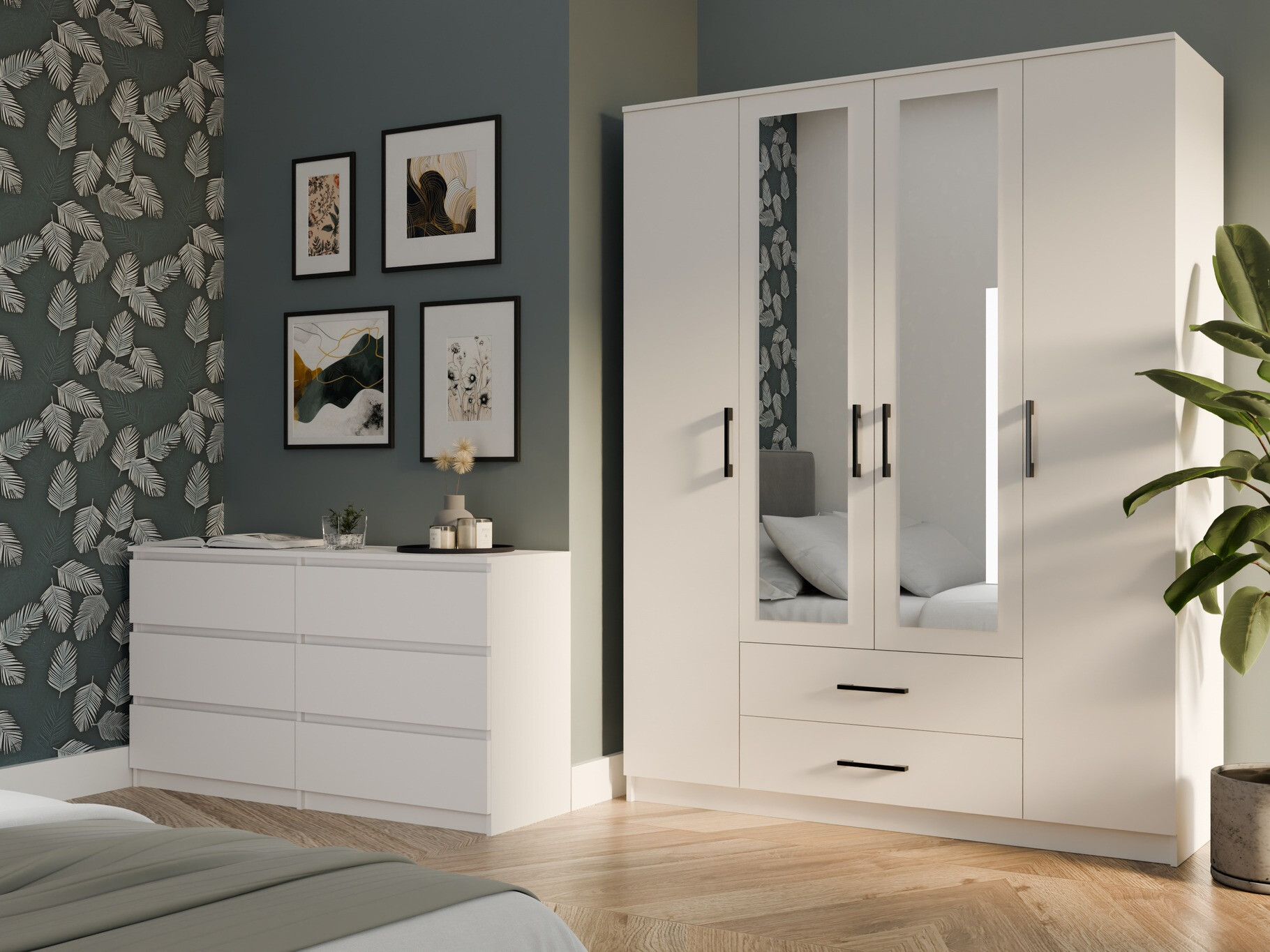 Kleiderschrank Mandeville 117 (Weiss)