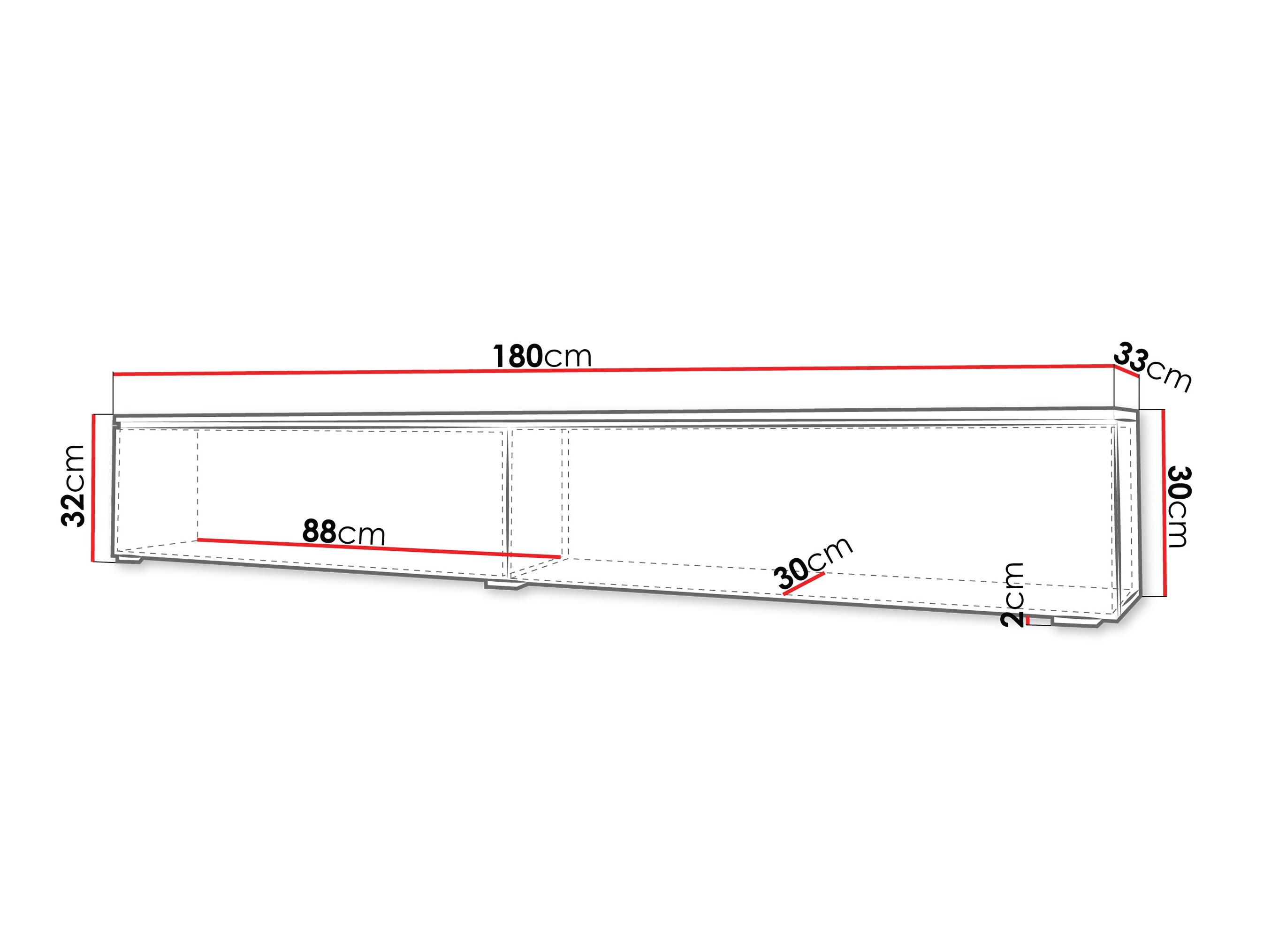 TV-Möbel Sarasota 121 (Grau)
