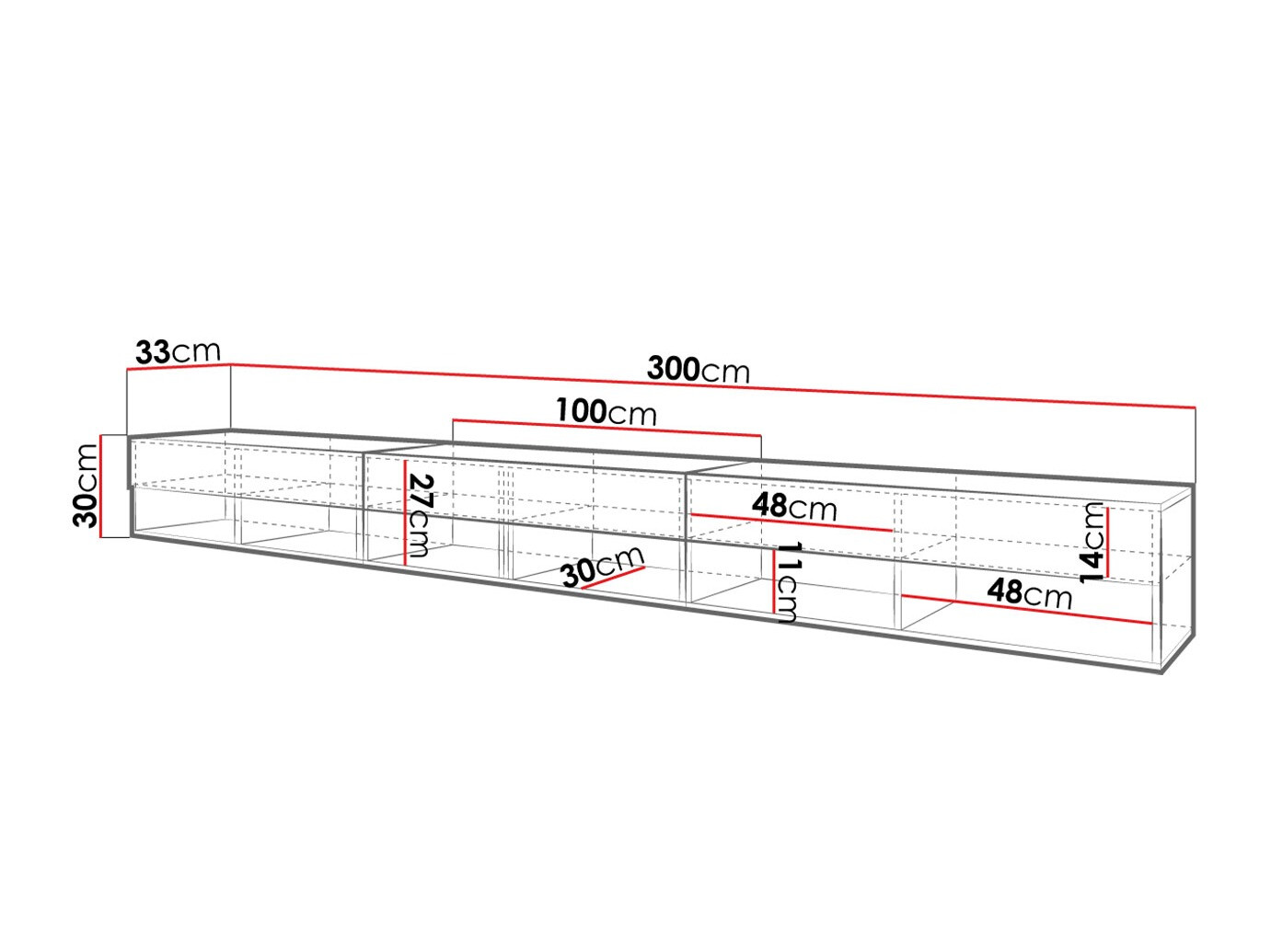 TV-Möbel Sarasota 144 (Graphit)