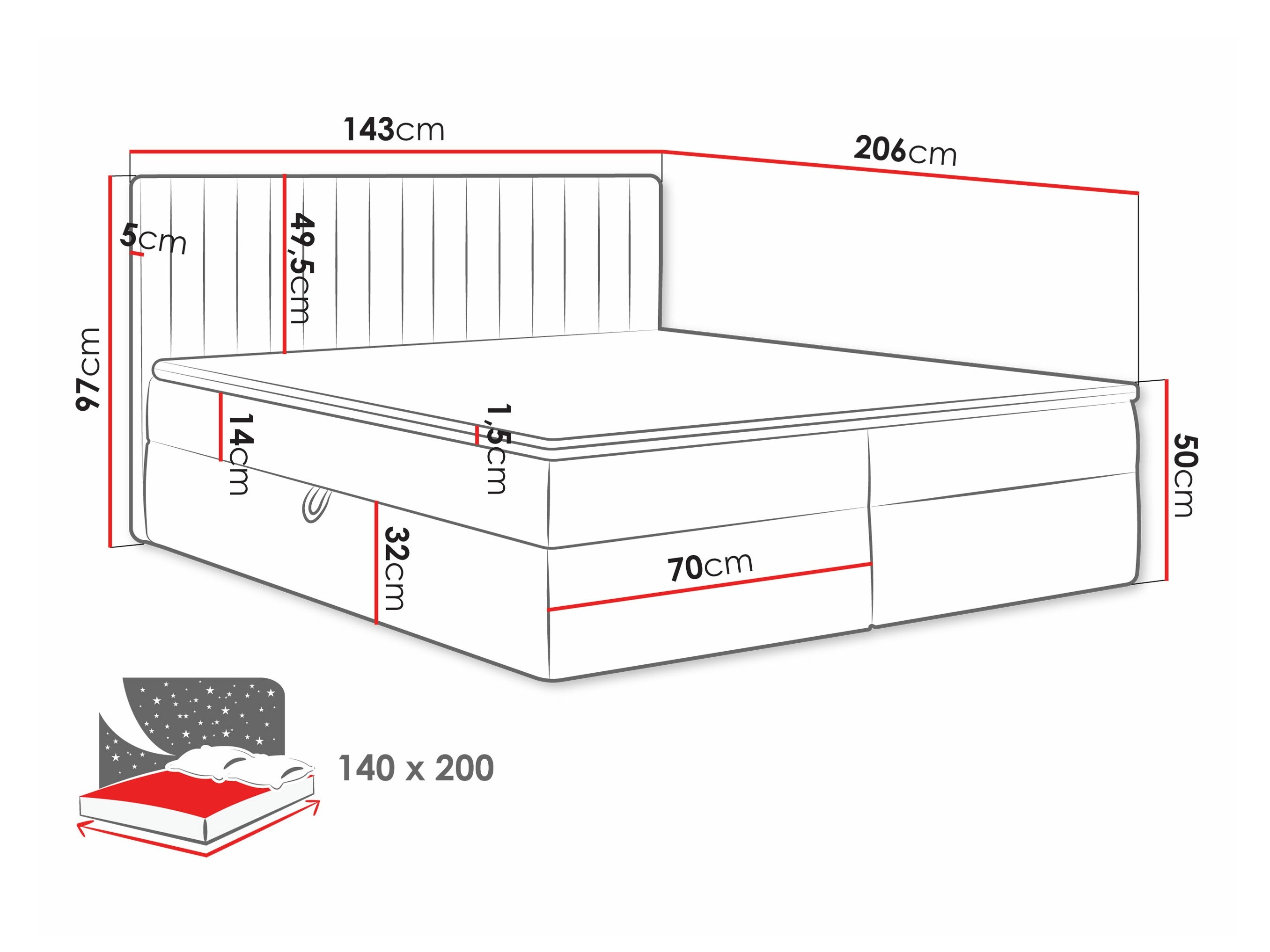 Boxspringbett Comfivo Apis I (Manila 02)