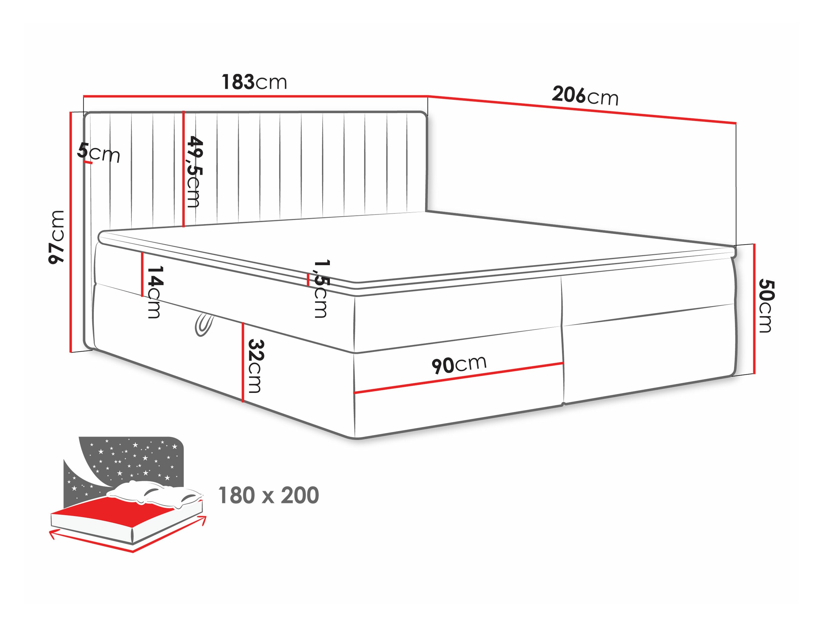 Boxspringbett Comfivo Apis I (Polo 882)