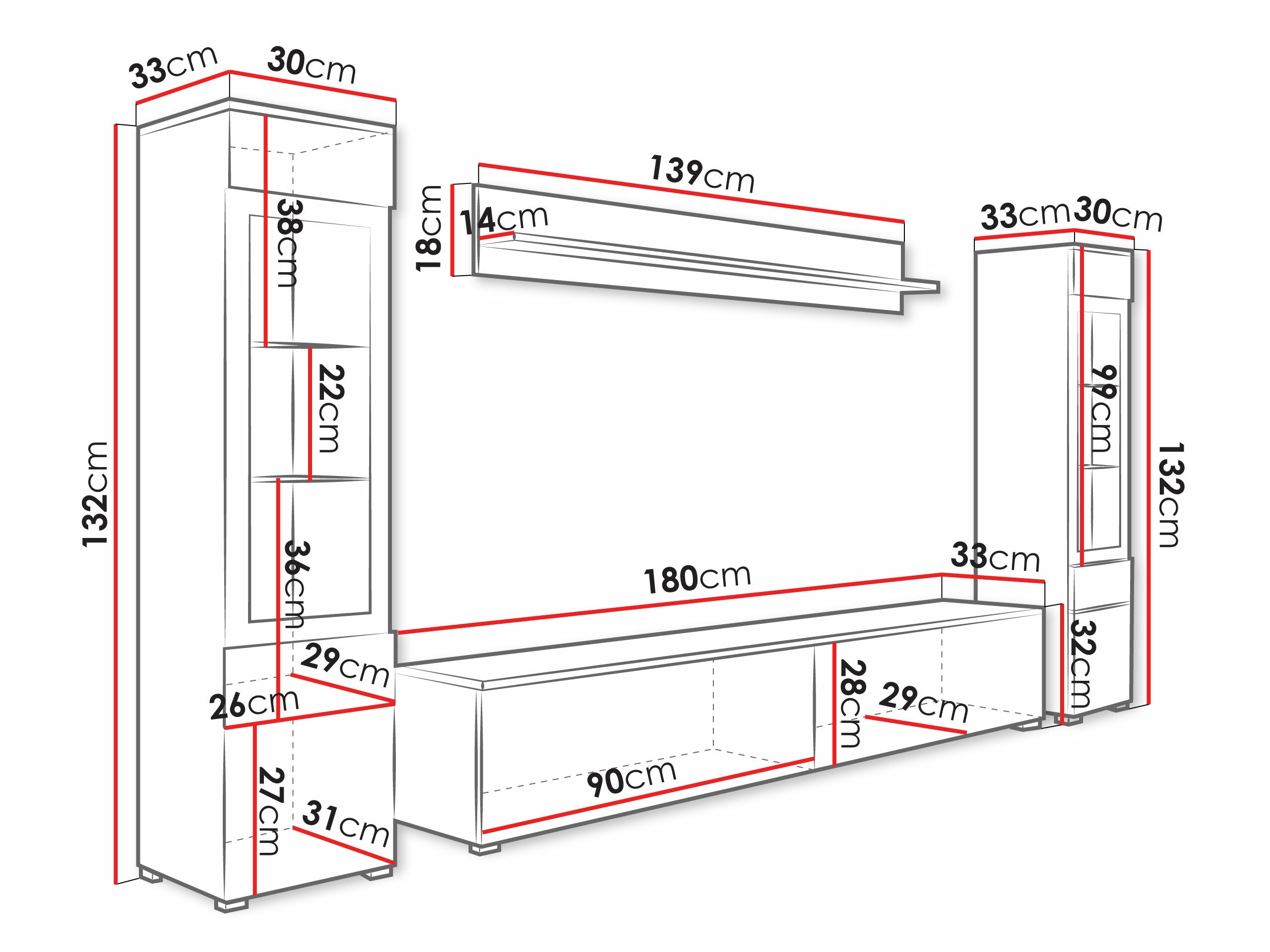 Wohnzimmer-Sets Mirfivo 101 (Weiss + Weiss glänzend)
