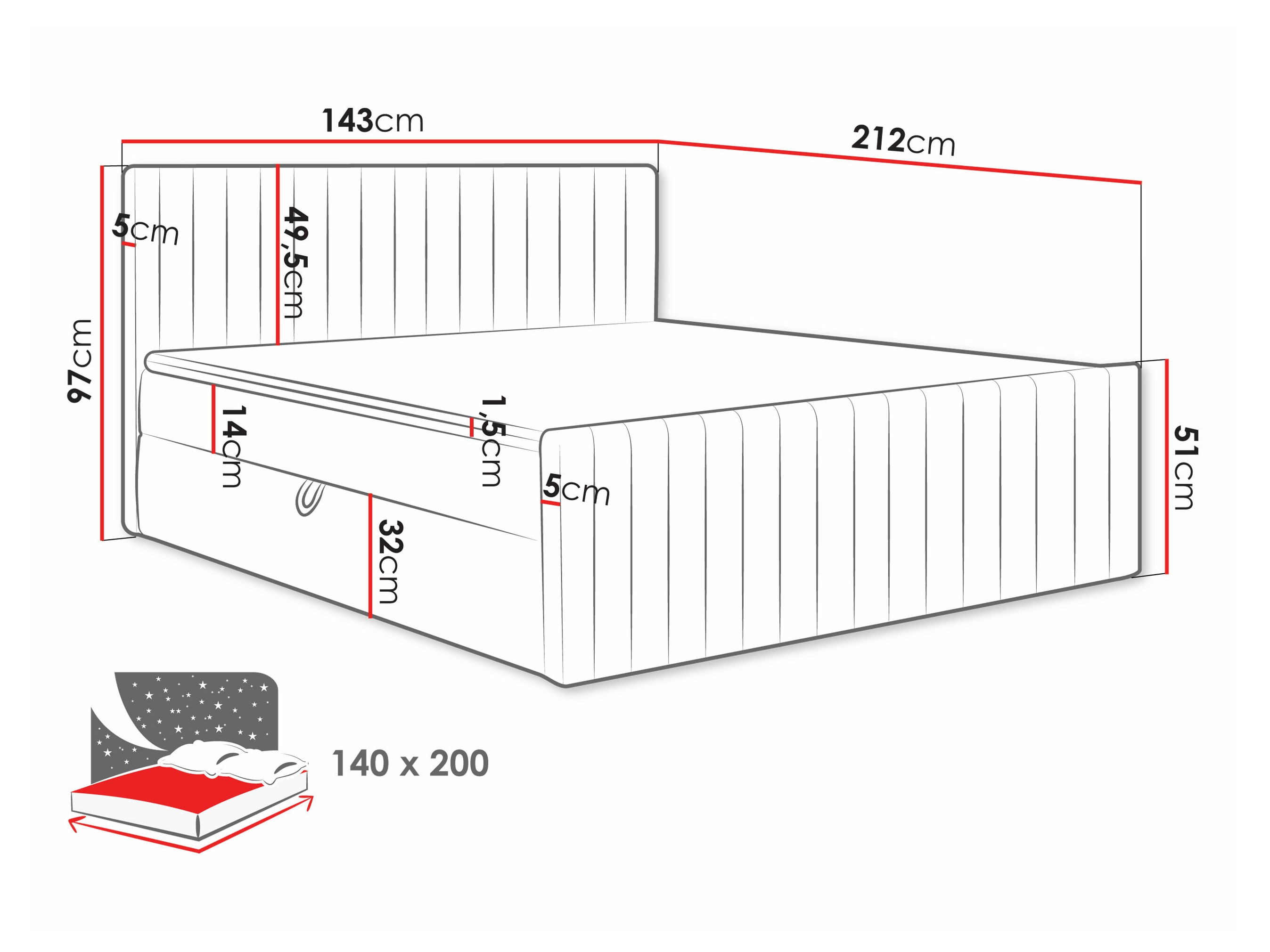 Boxspringbett Comfivo Apis II (Polo 889)