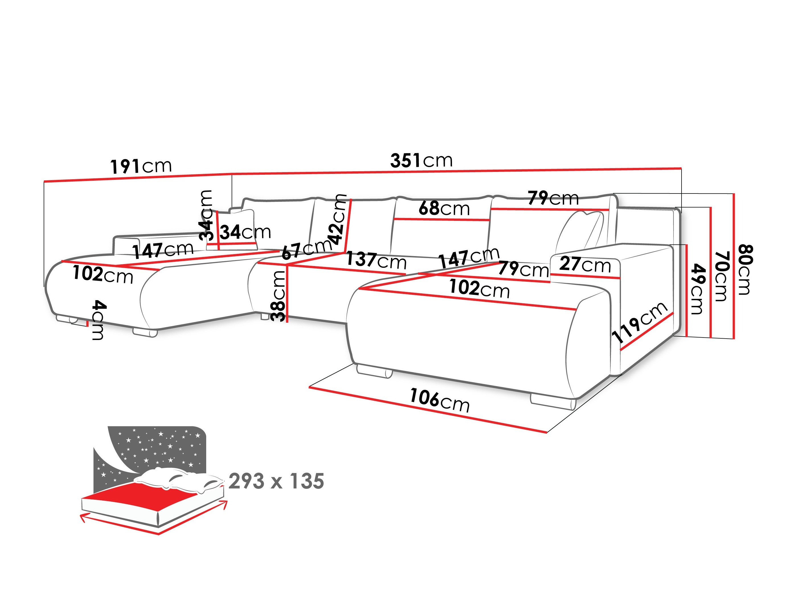 Ecksofa Comfivo Equus (Poso 135)