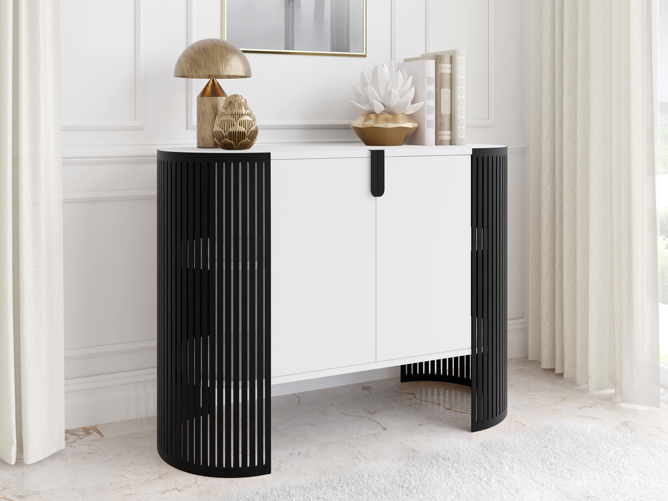 Sideboard Civer (Schwarz + Weiss)