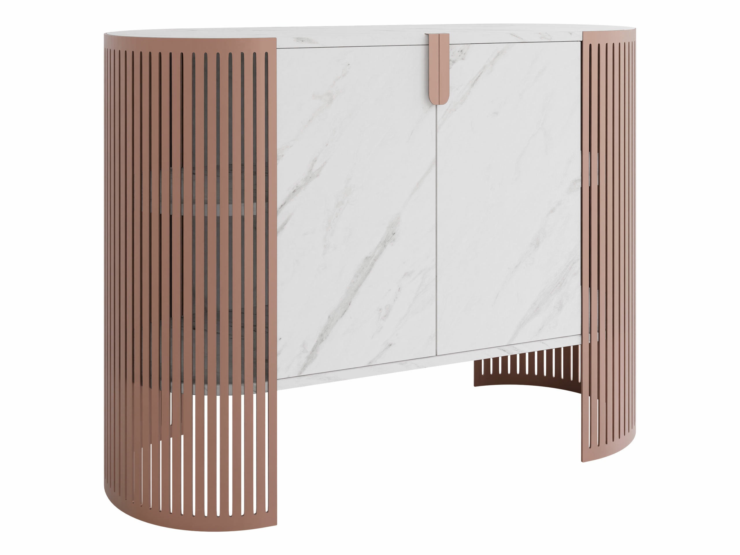 Sideboard Evanola 114 (Rosa + Weisser Marmor)