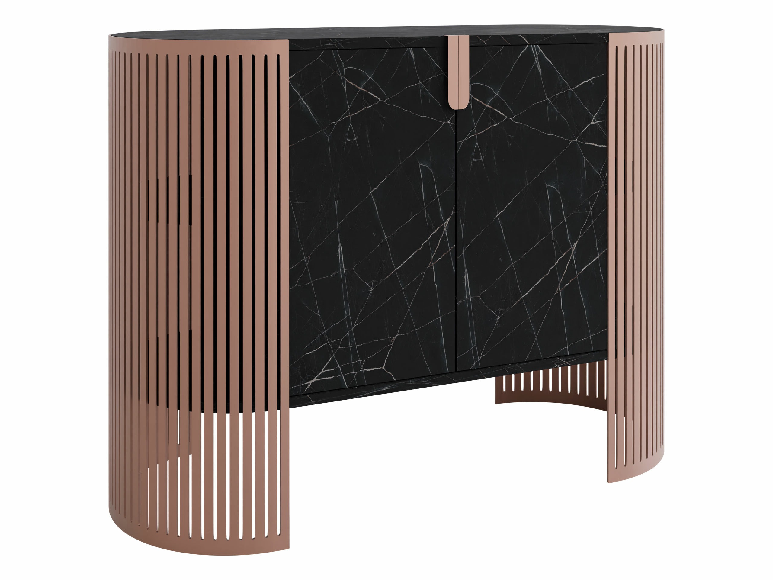 Sideboard Sordore 130 (Rosa + Schwarzer Marmor)