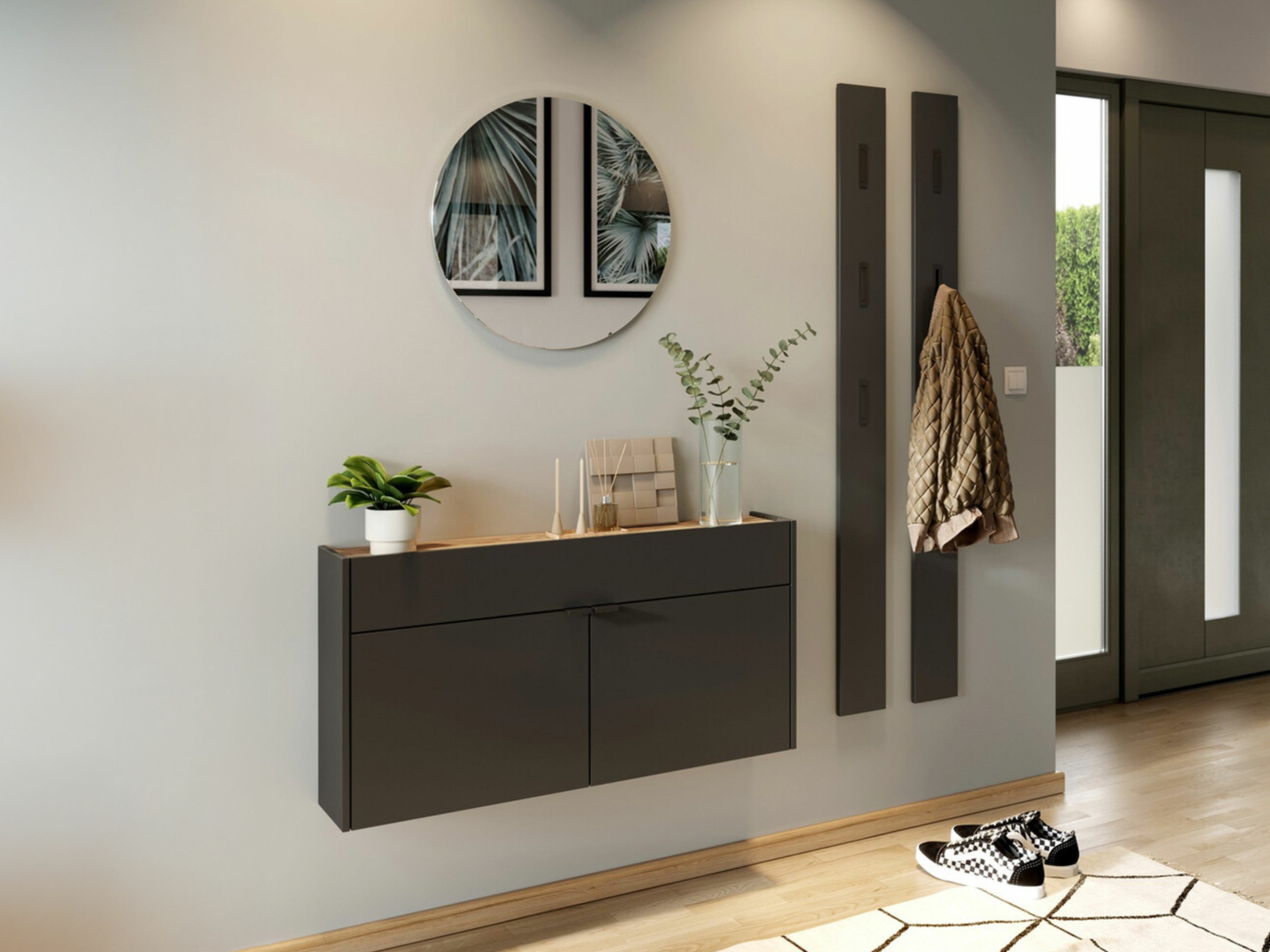 Flurgarnitur Cirsale 106 (Graphit + Navarra eichenholzoptik)