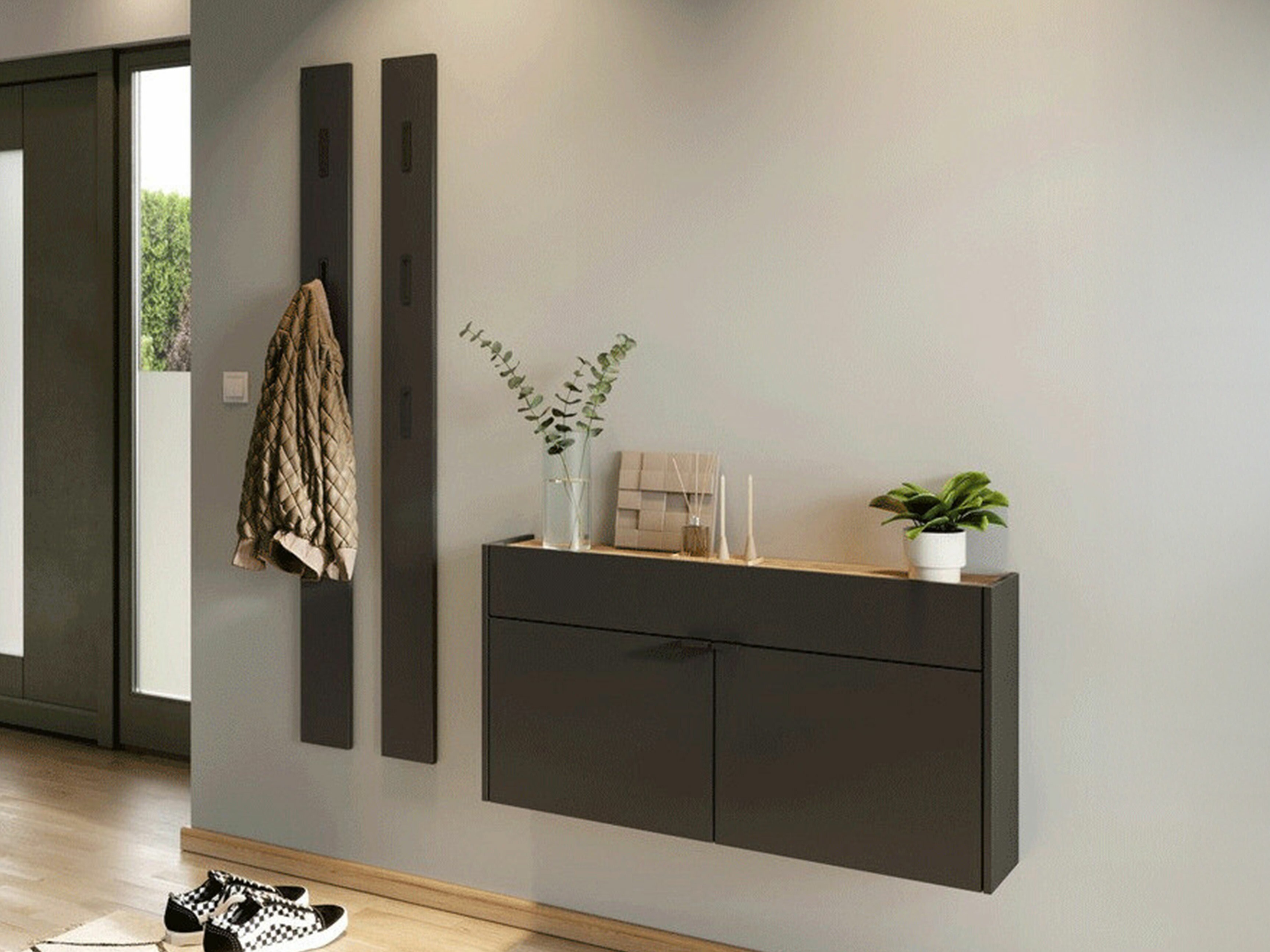 Flurgarnitur Cirsale 107 (Graphit + Navarra eichenholzoptik)