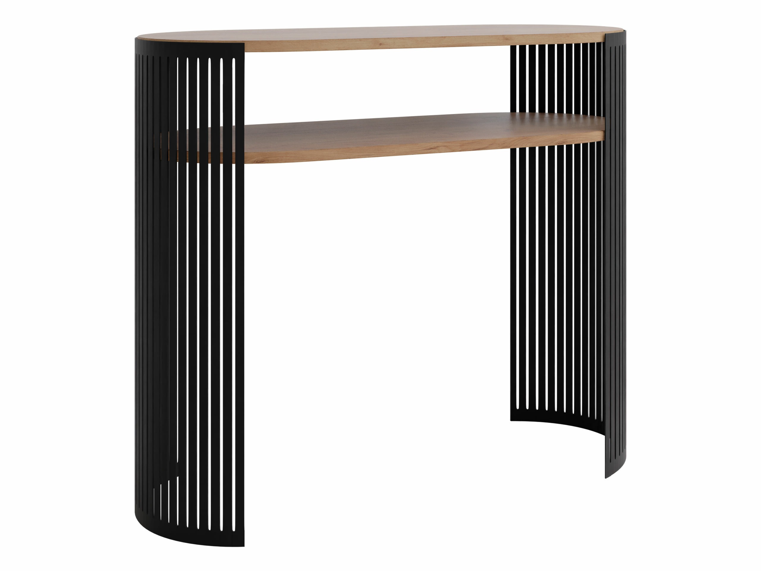 Konsolentisch Civer (Schwarz + Craft goldene Eichenholzoptik)