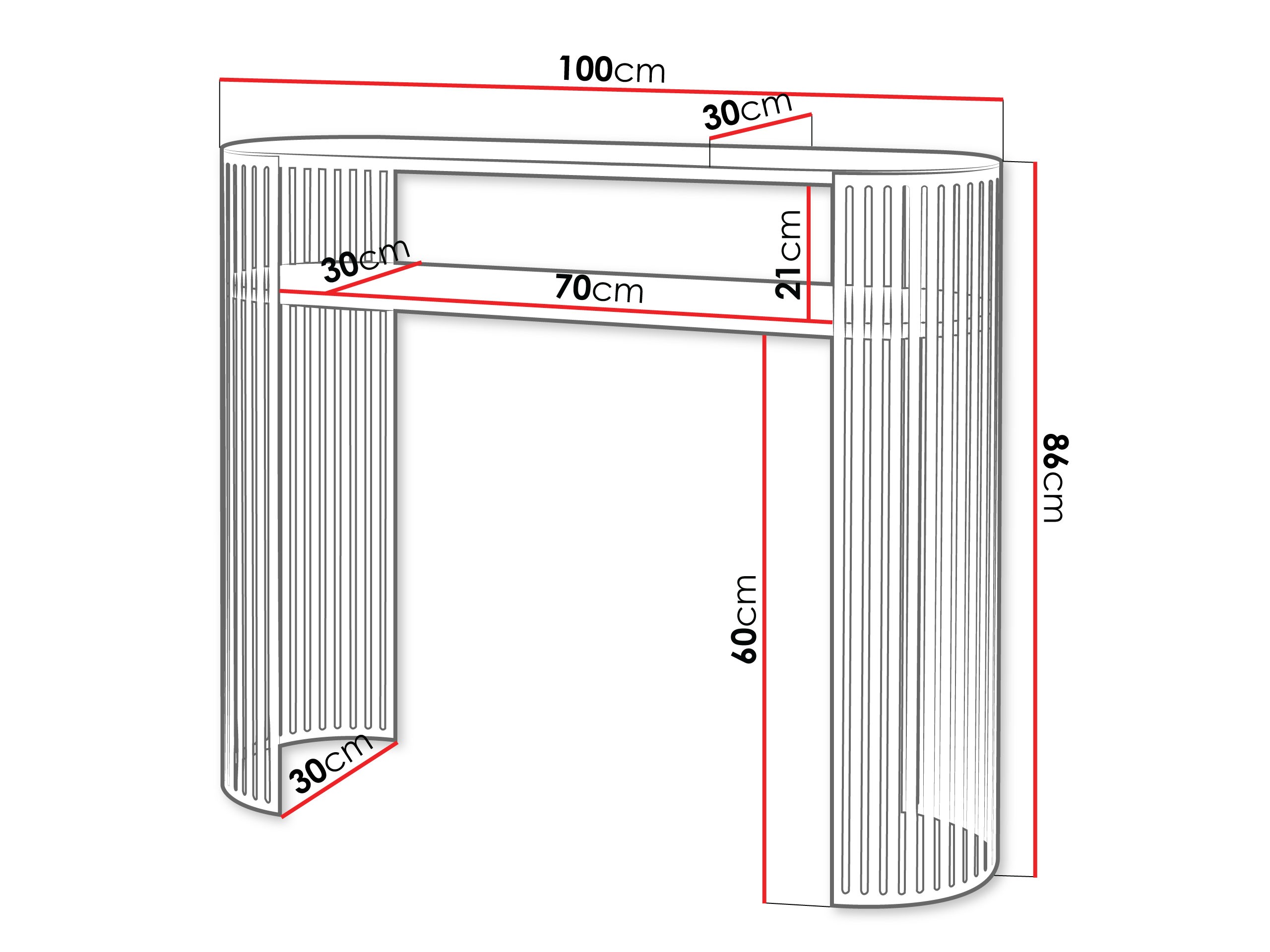 Konsolentisch Sordore 132 (Schwarz + Walnussholzoptik)