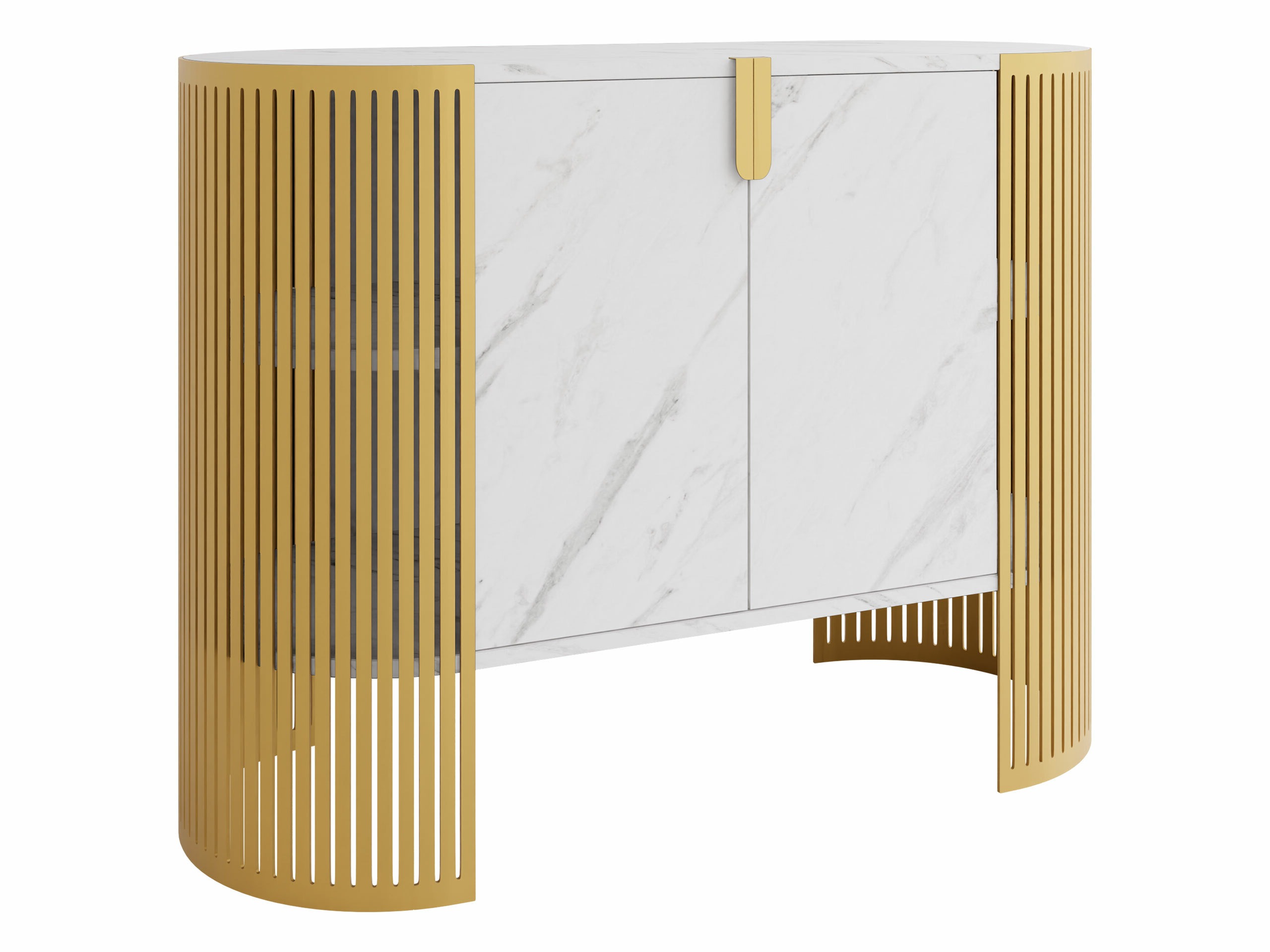 Sideboard Civer II (Gold + Weisser Marmor)