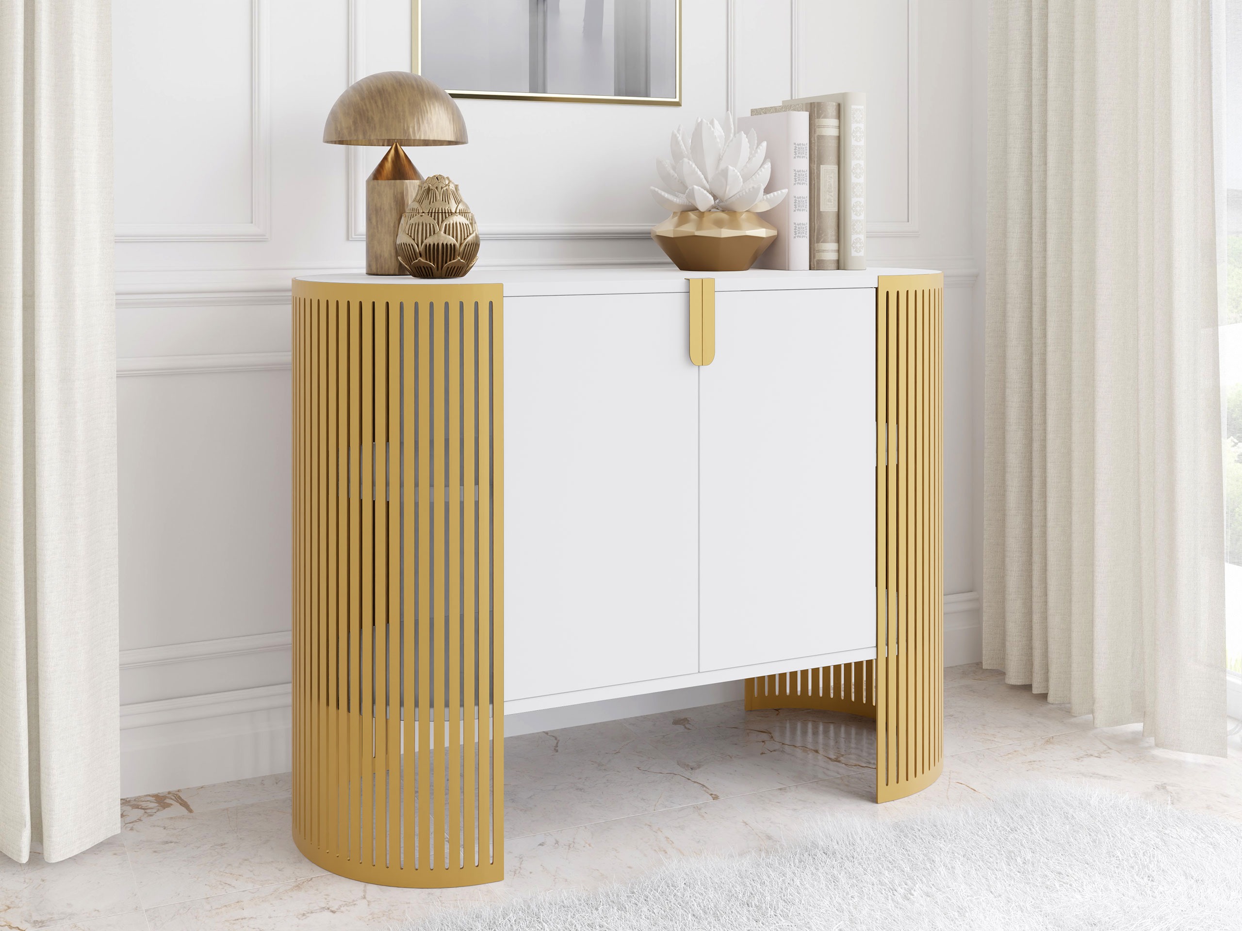 Sideboard Evanola 115 (Gold + Weiss)