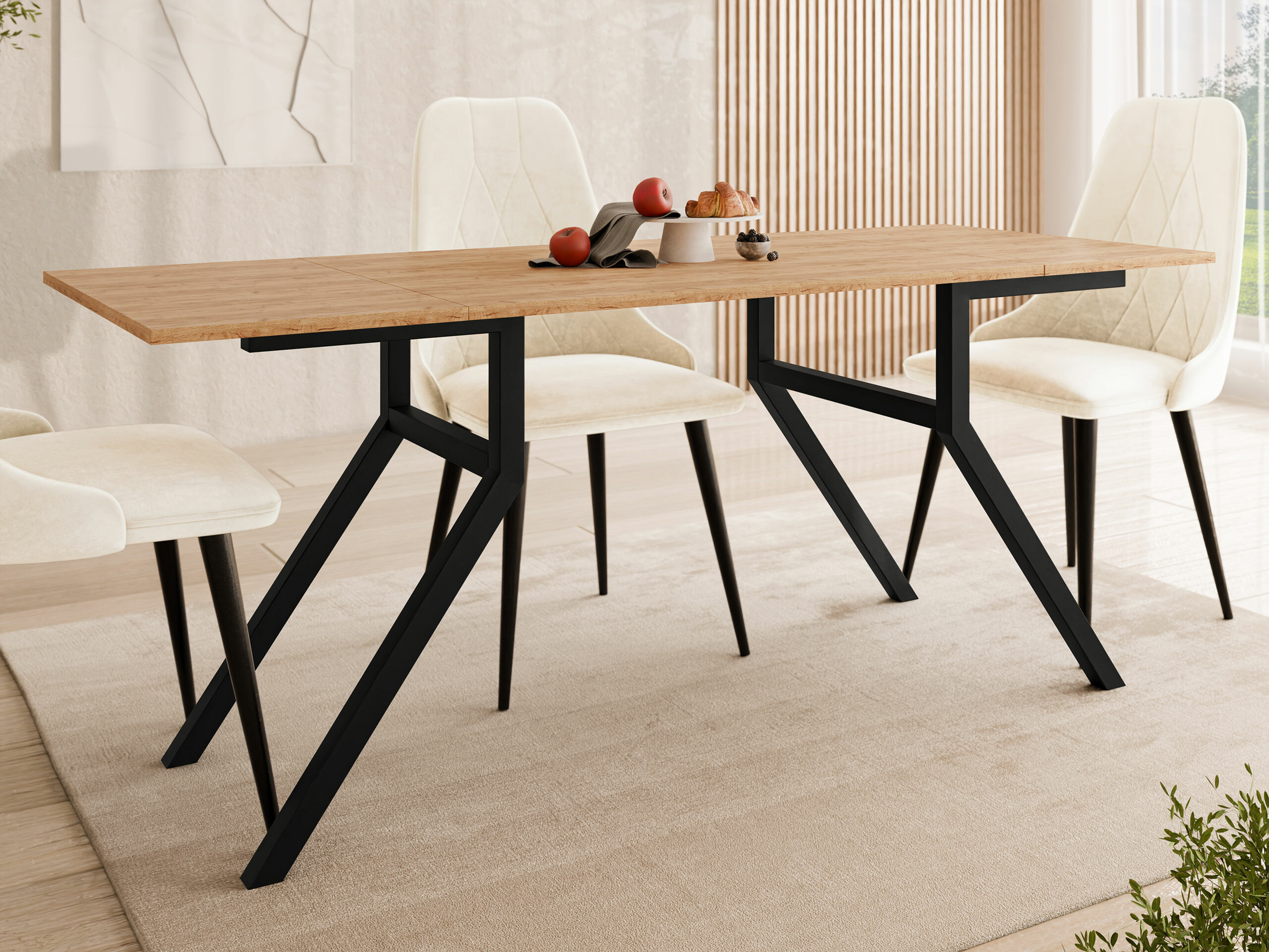 Couchtisch-Transformer Oswego 151 (Craft goldene Eichenholzoptik + Schwarz)