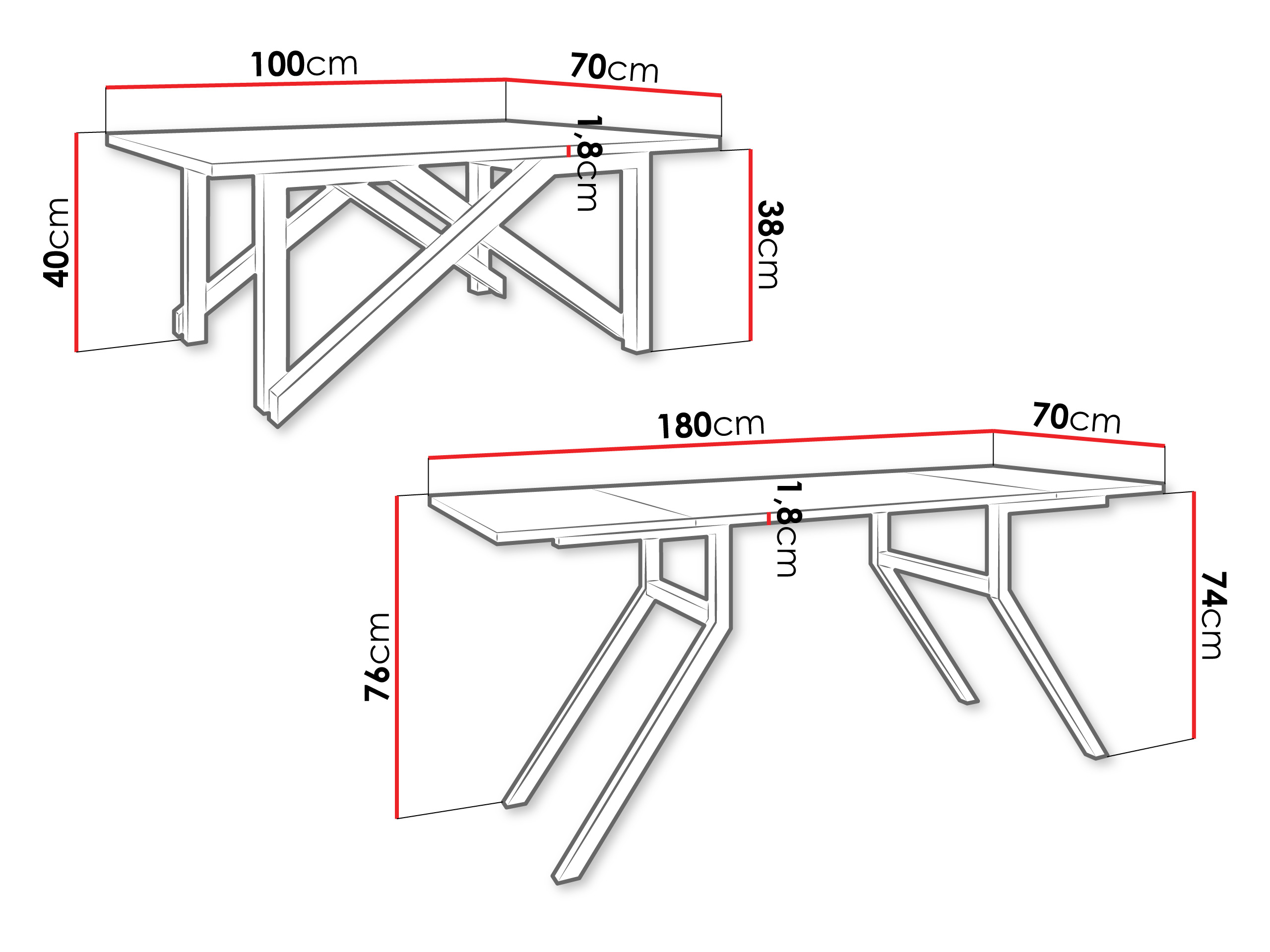 Couchtisch-Transformer Oswego 151 (Weisser Marmor + Schwarz)
