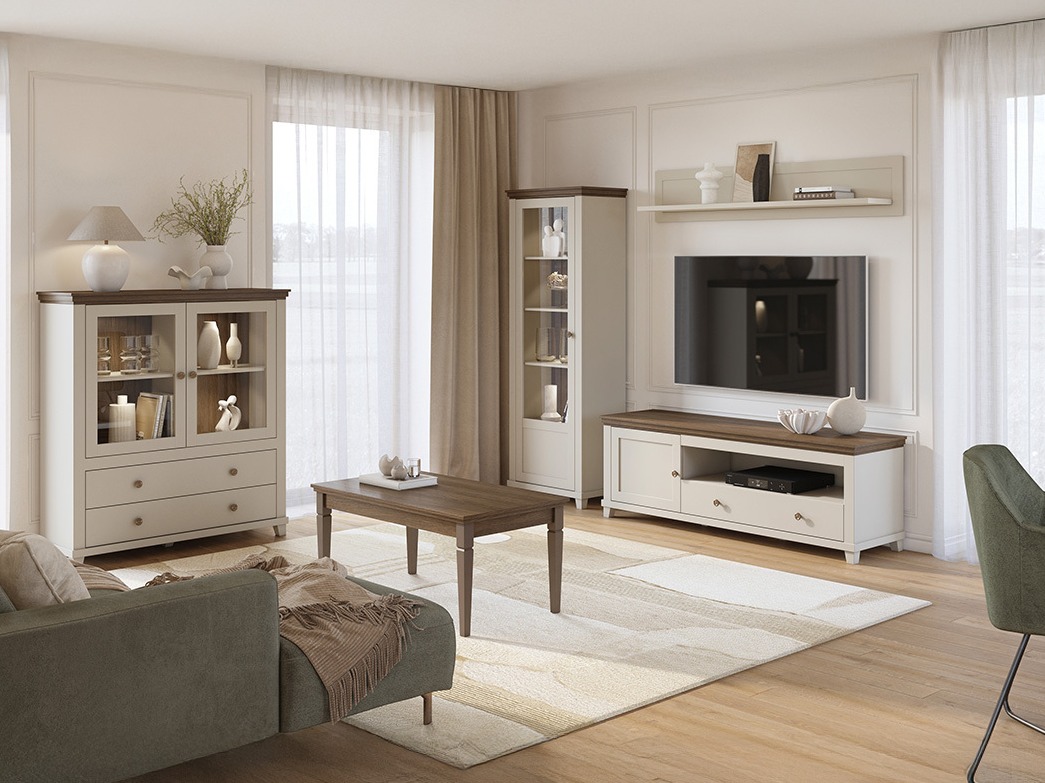 Kommode Tolnue 105 (Hellbeige + Eiche)
