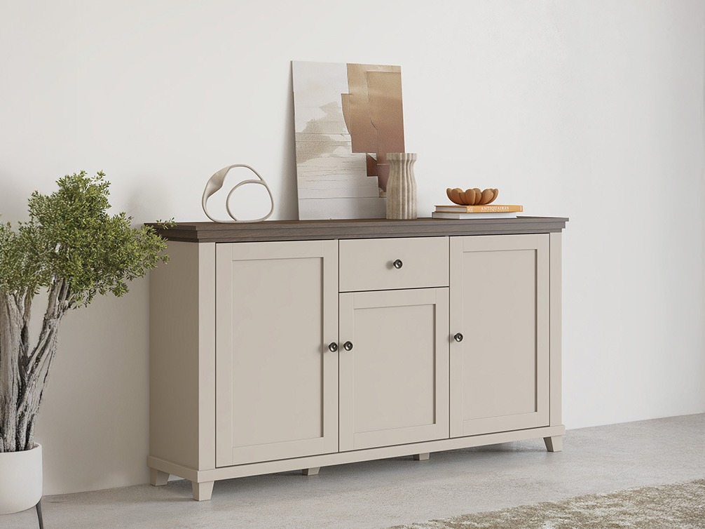 Kommode Tolnue 106 (Hellbeige + Eiche)