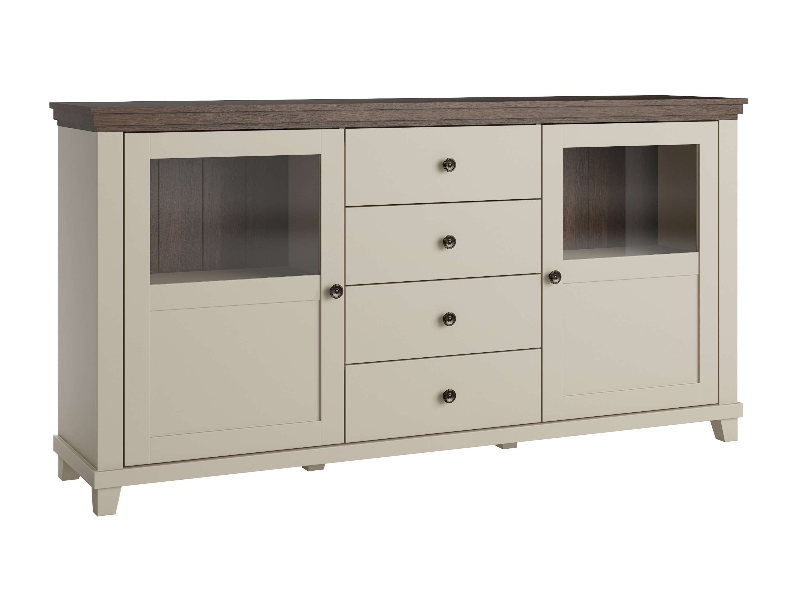 Kommoden Tolnue 103 (Hellbeige + Eichenholzoptik)