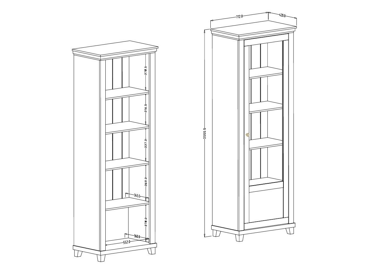 Regal Tolnue 101 (Dunkelgrün + Lefkas-Eiche)
