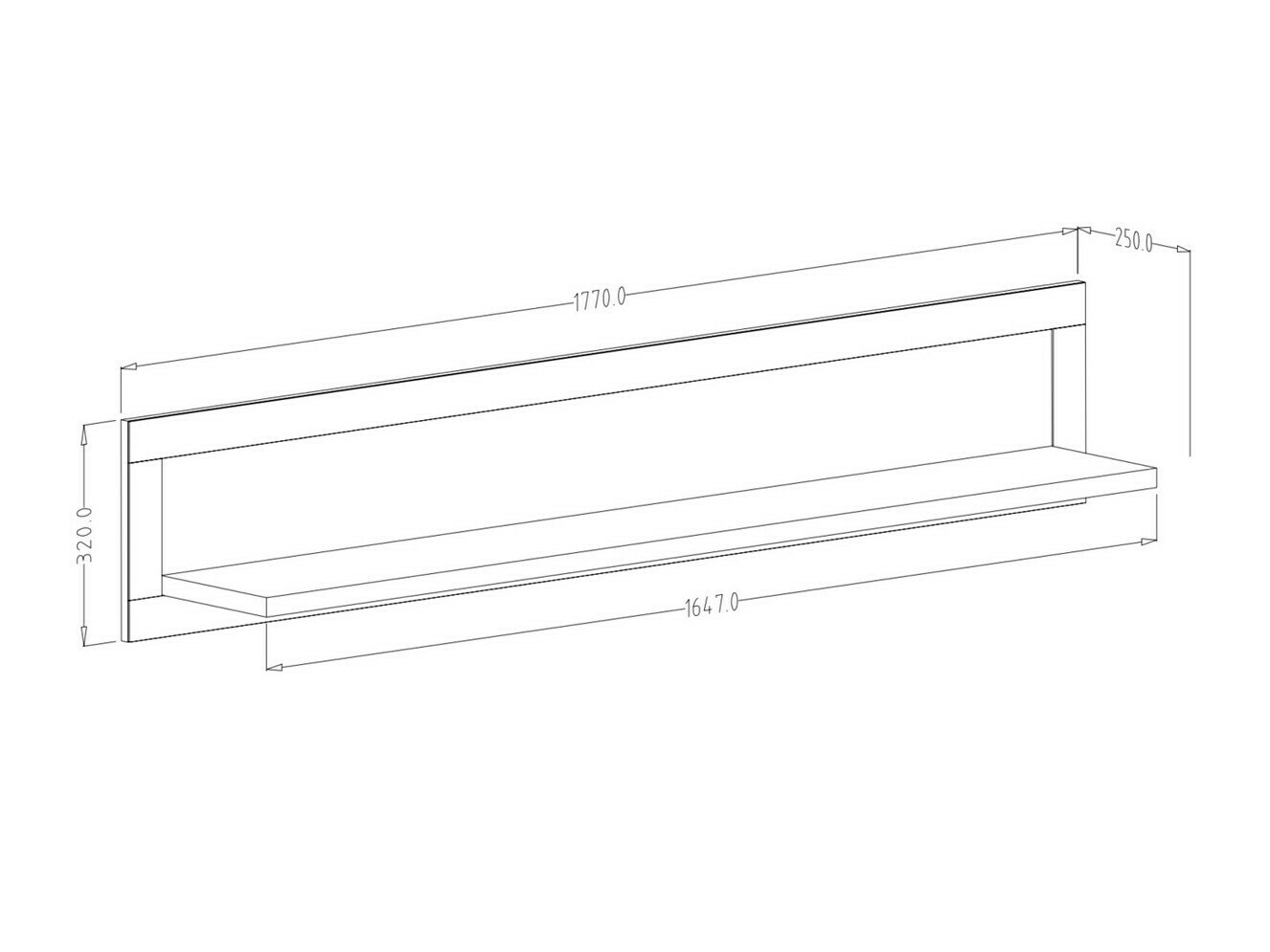 Wandregal Tolnue 100 (Hellbeige)