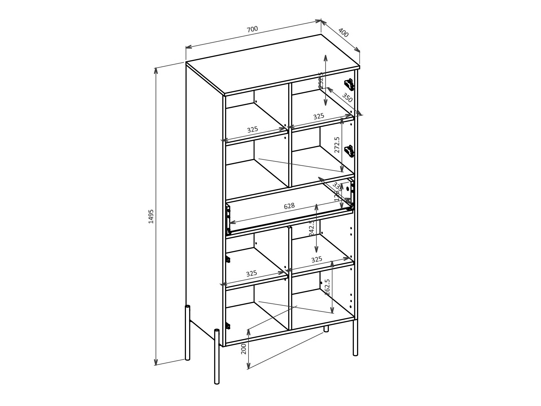 Regal Levtenu 120 (Eichenholzoptik + Kaschmir)