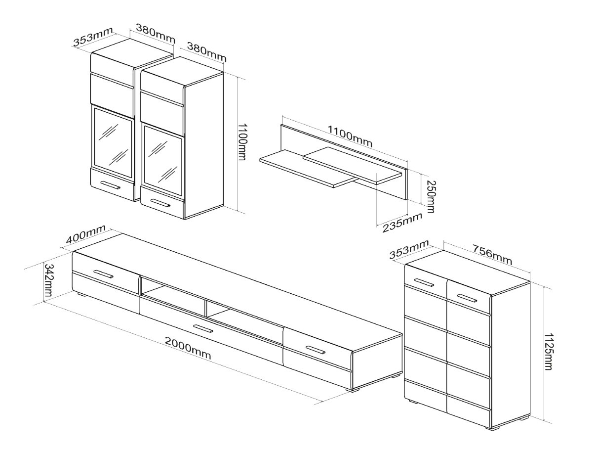 Wohnzimmer-Sets Houston 2085